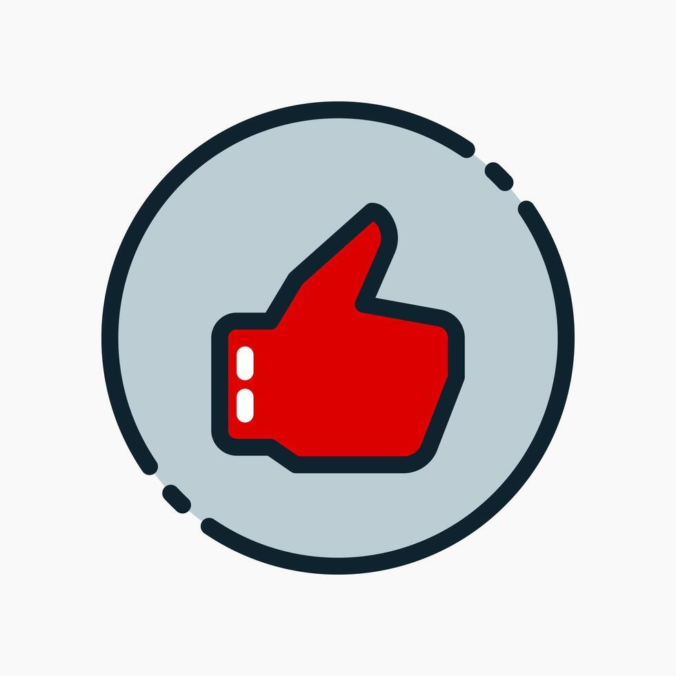 Design Illustration graphic of thumbs up symbol icon with colored line style. Suitable for UI, mobile design, web design, etc. vector