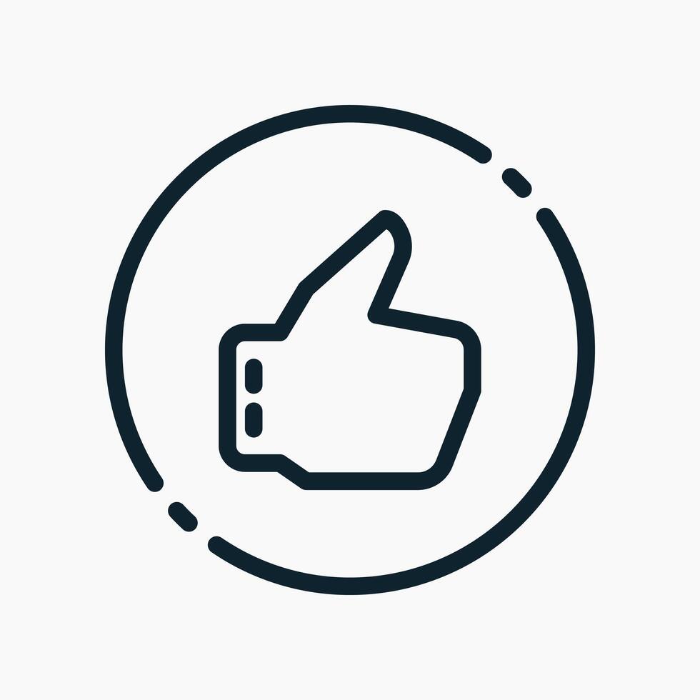 Design Illustration graphic of thumbs up symbol icon with line style. Suitable for UI, mobile design, web design, etc. vector