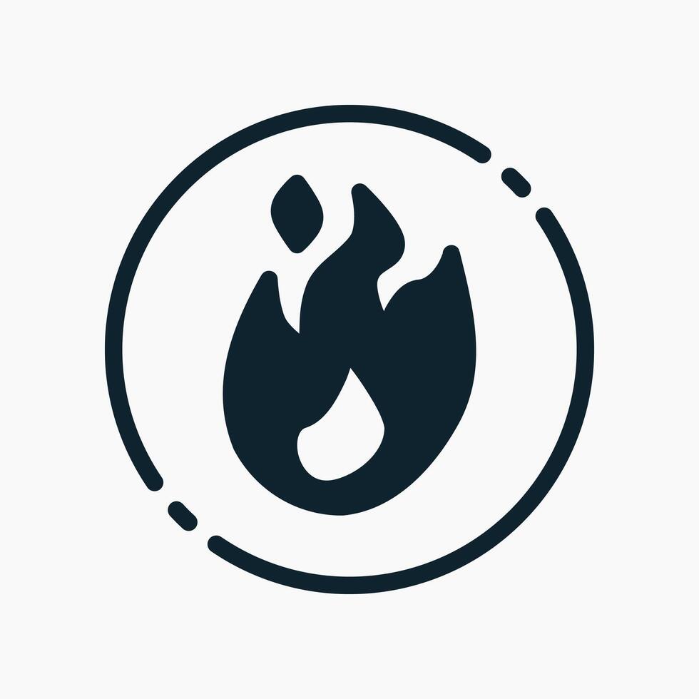 Design Illustration graphic of fire icon with glyph style. Suitable for UI, mobile design, web design, etc. vector
