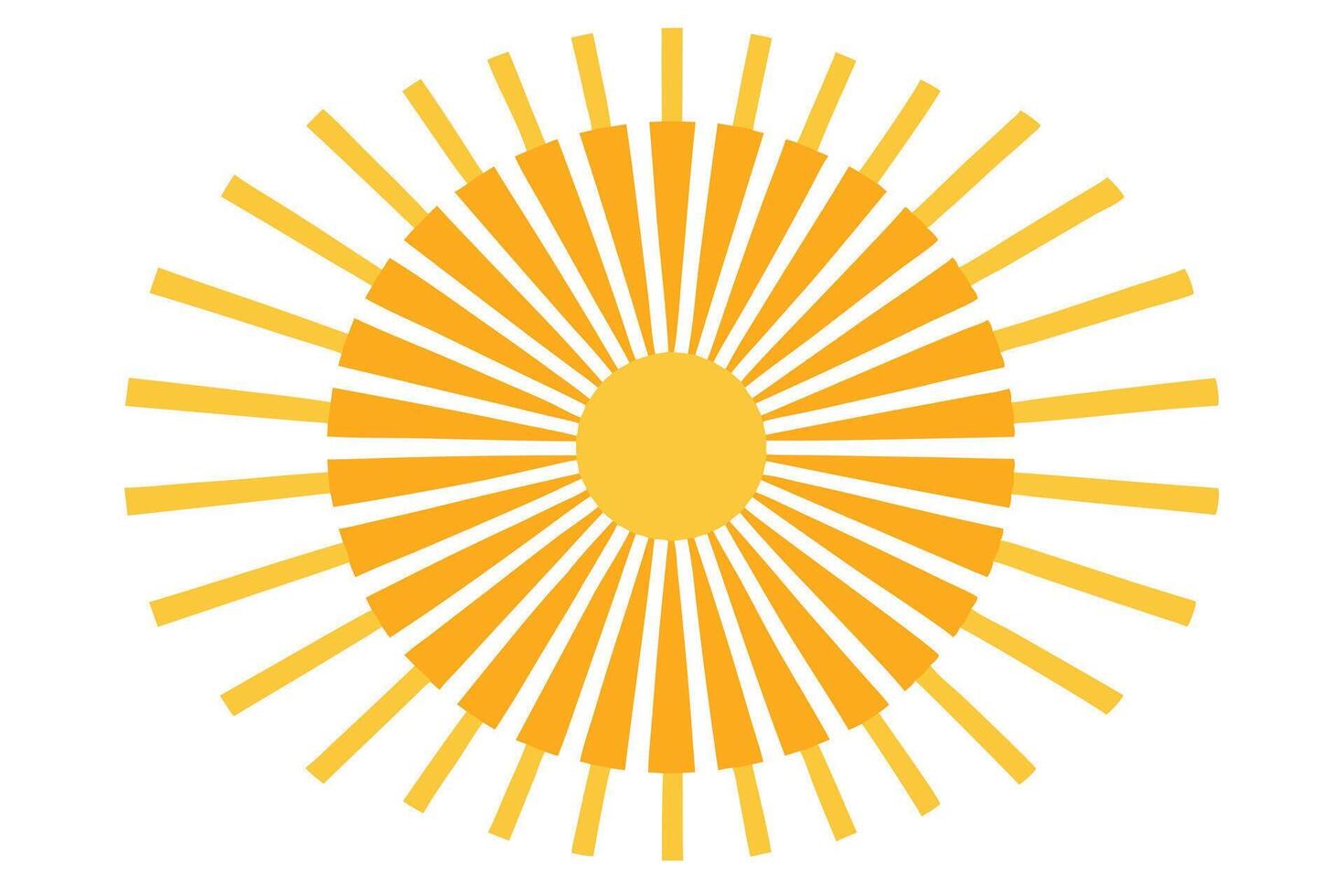 Geometric sunburst design with radial lines and yellow segments on white background vector