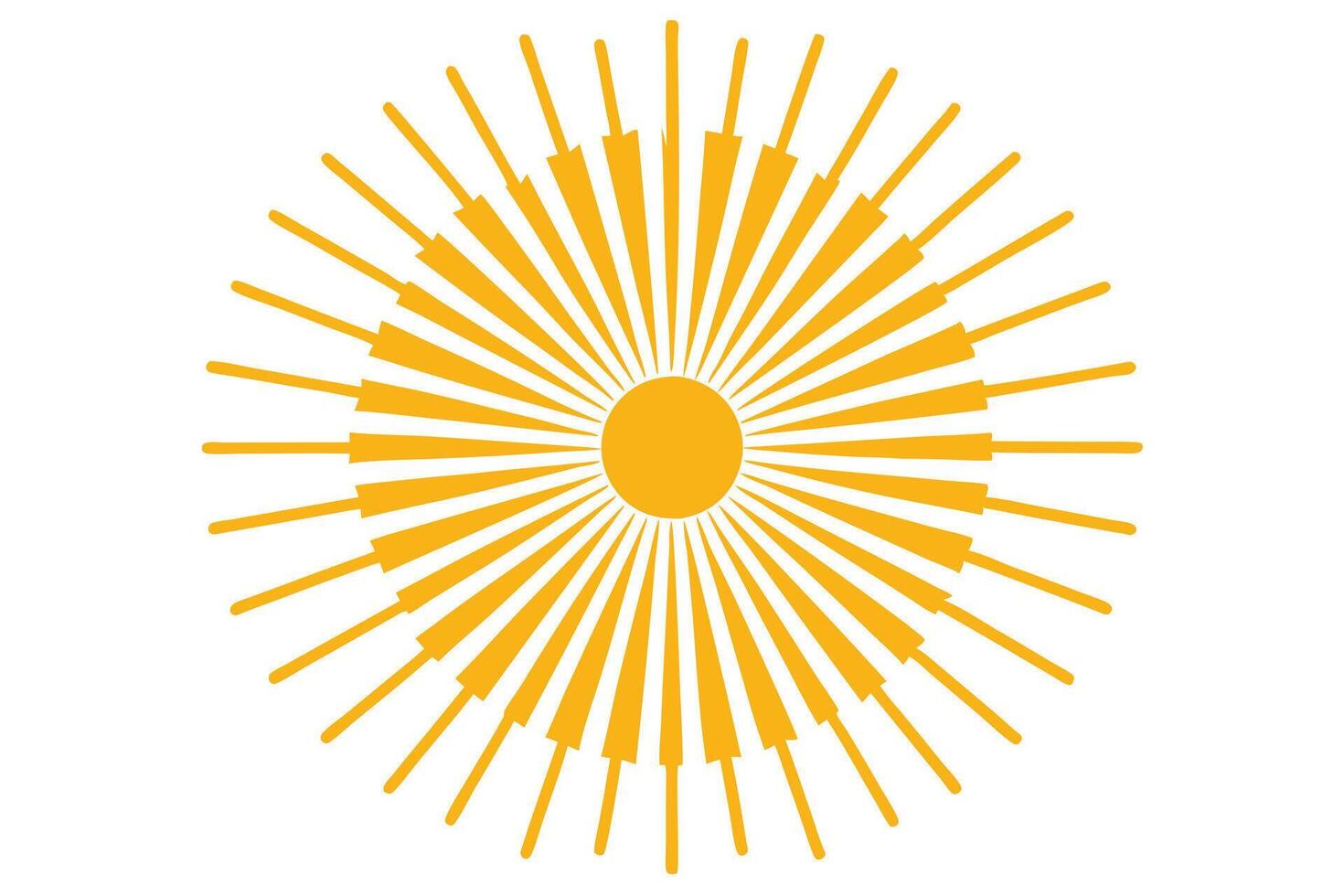 Sunburst Radiating Pattern in Yellow on White Background Abstract vector