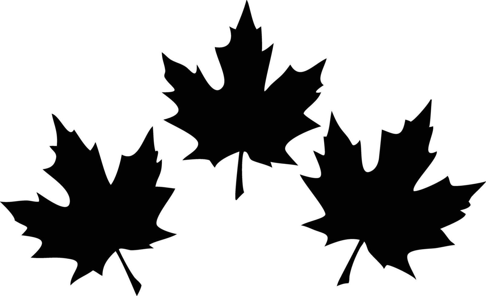 Maple Leaves Silhouettes Isolated on White Background. Illustration vector