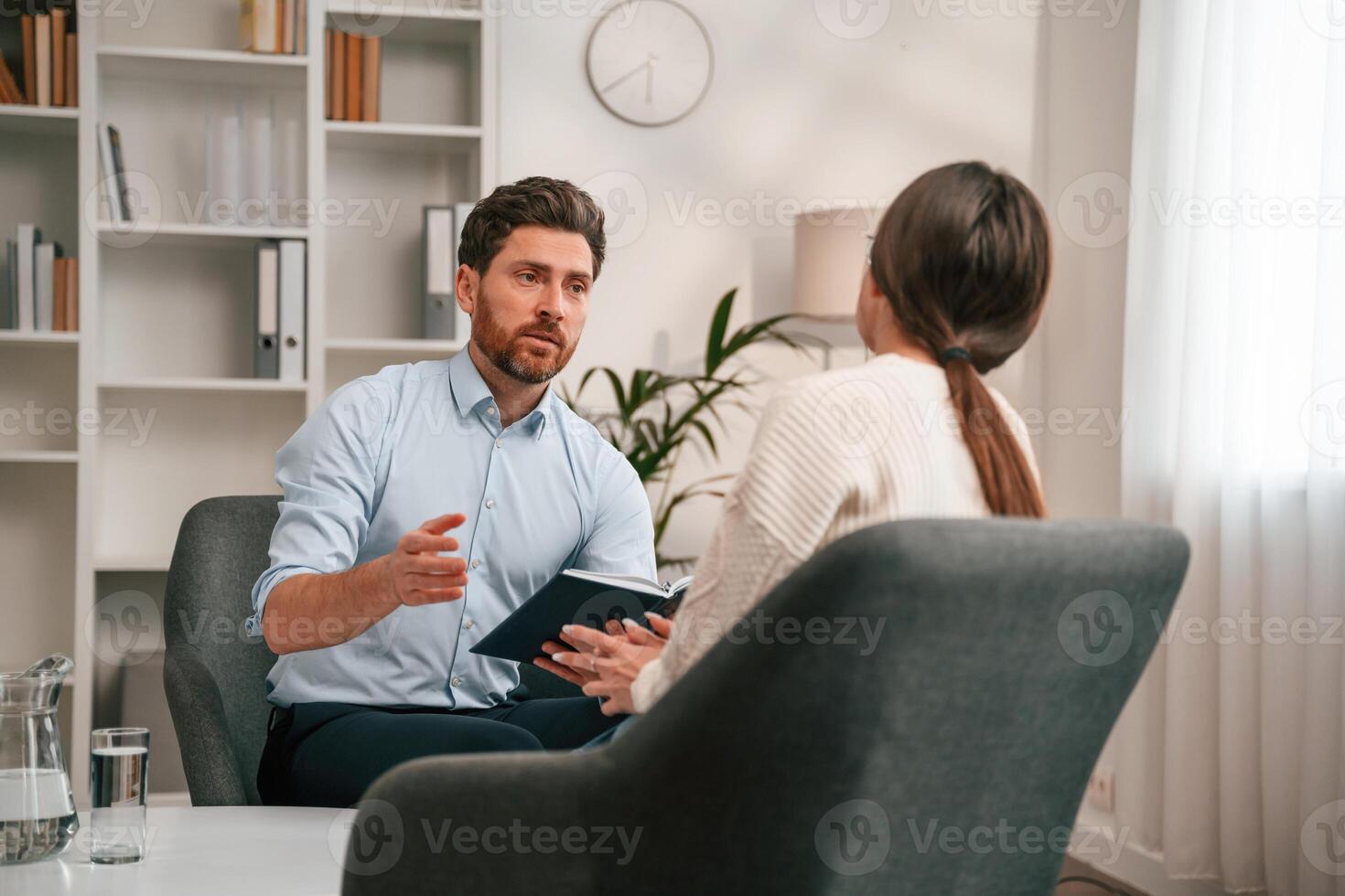 Session ,with psychologist. In the cabinet photo