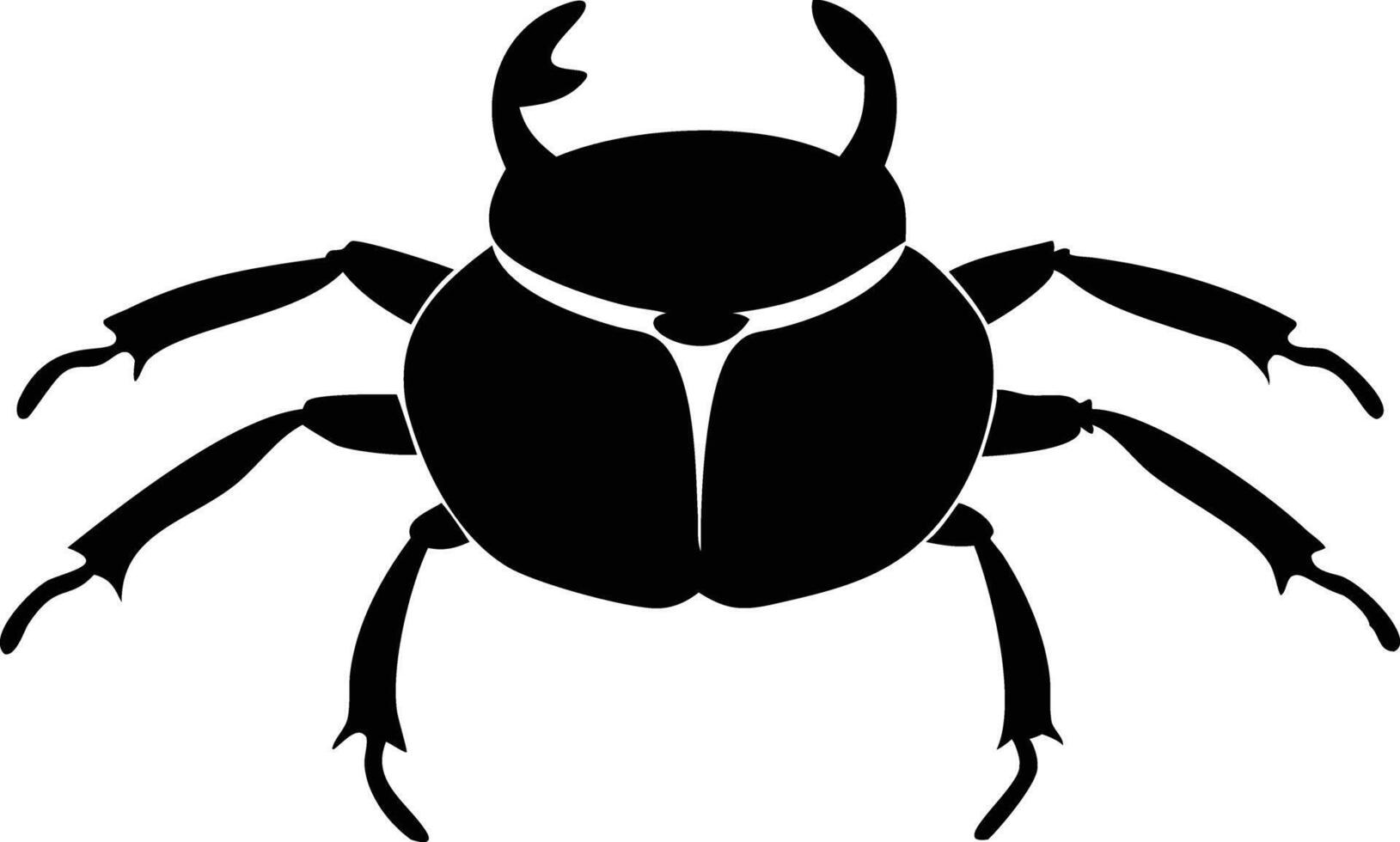 Beetle Silhouette, Isolated Bug Graphic, Insect Icon, White Background Art vector