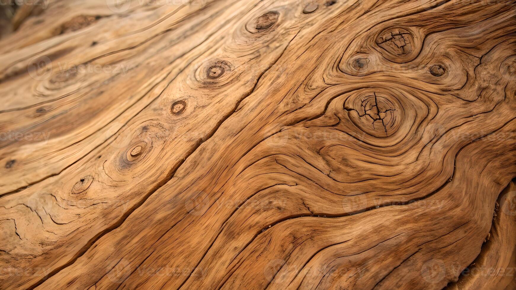 Intricately detailed ancient wood texture showcasing natural patterns, knots, and grain, perfect for rustic or organic design elements. photo