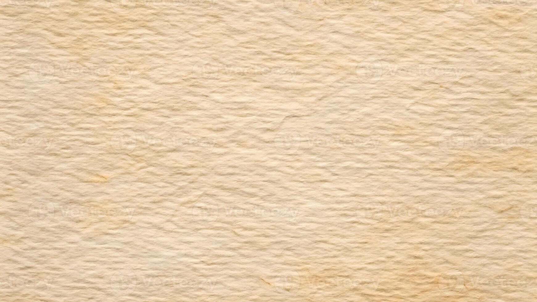 A high resolution image of aged, textured parchment paper with a warm, beige tone and subtle fibrous patterns, perfect for vintage or historical designs. photo