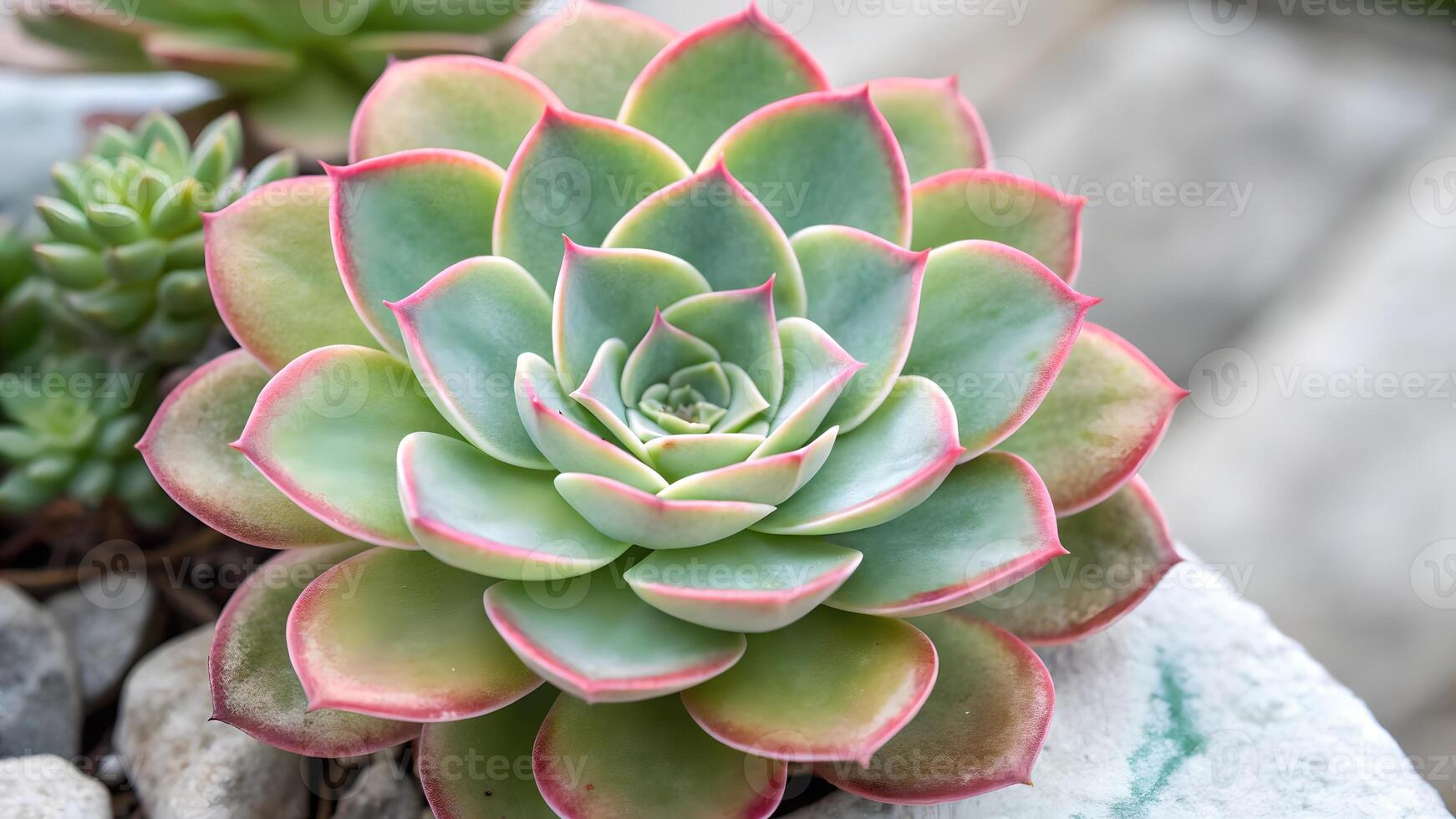 Close Up of Succulent Plant with Rosette Shape, Highlighting Unique Texture and Color, Desert Landscape Element, Botanical Photography, Indoor Gardening Inspiration, Water Conservation Benefits, photo