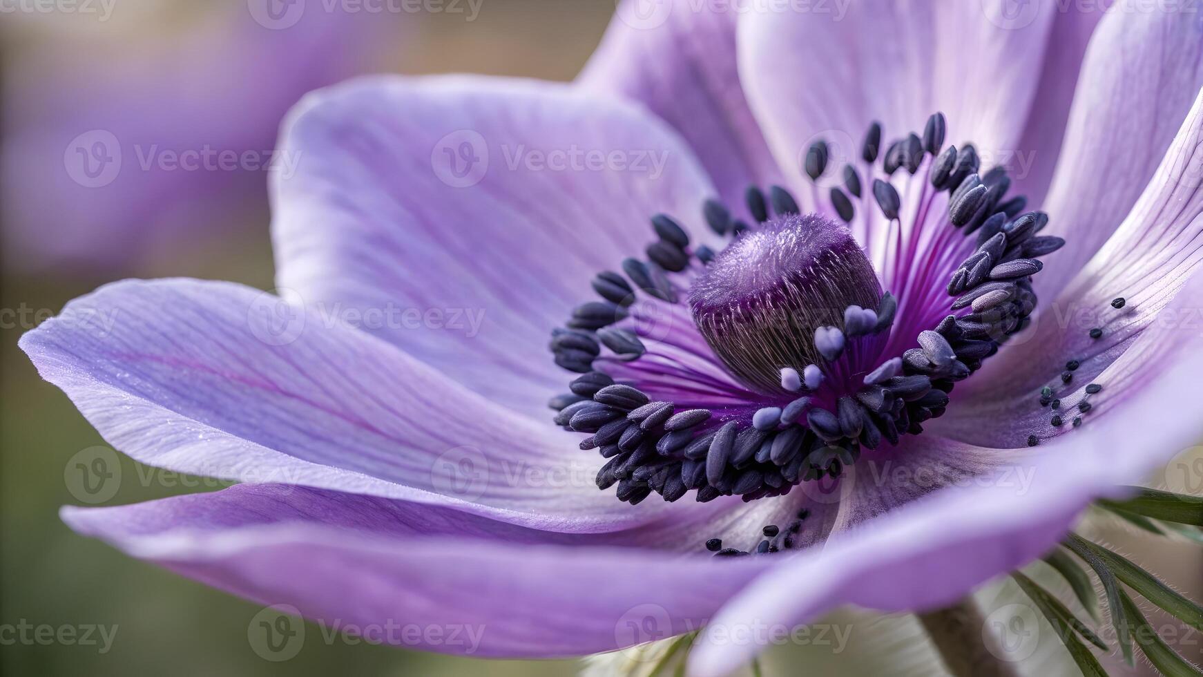 Purple Anemone Flower Close-Up in Garden for Nature Lovers and Botanical Enthusiasts background photo