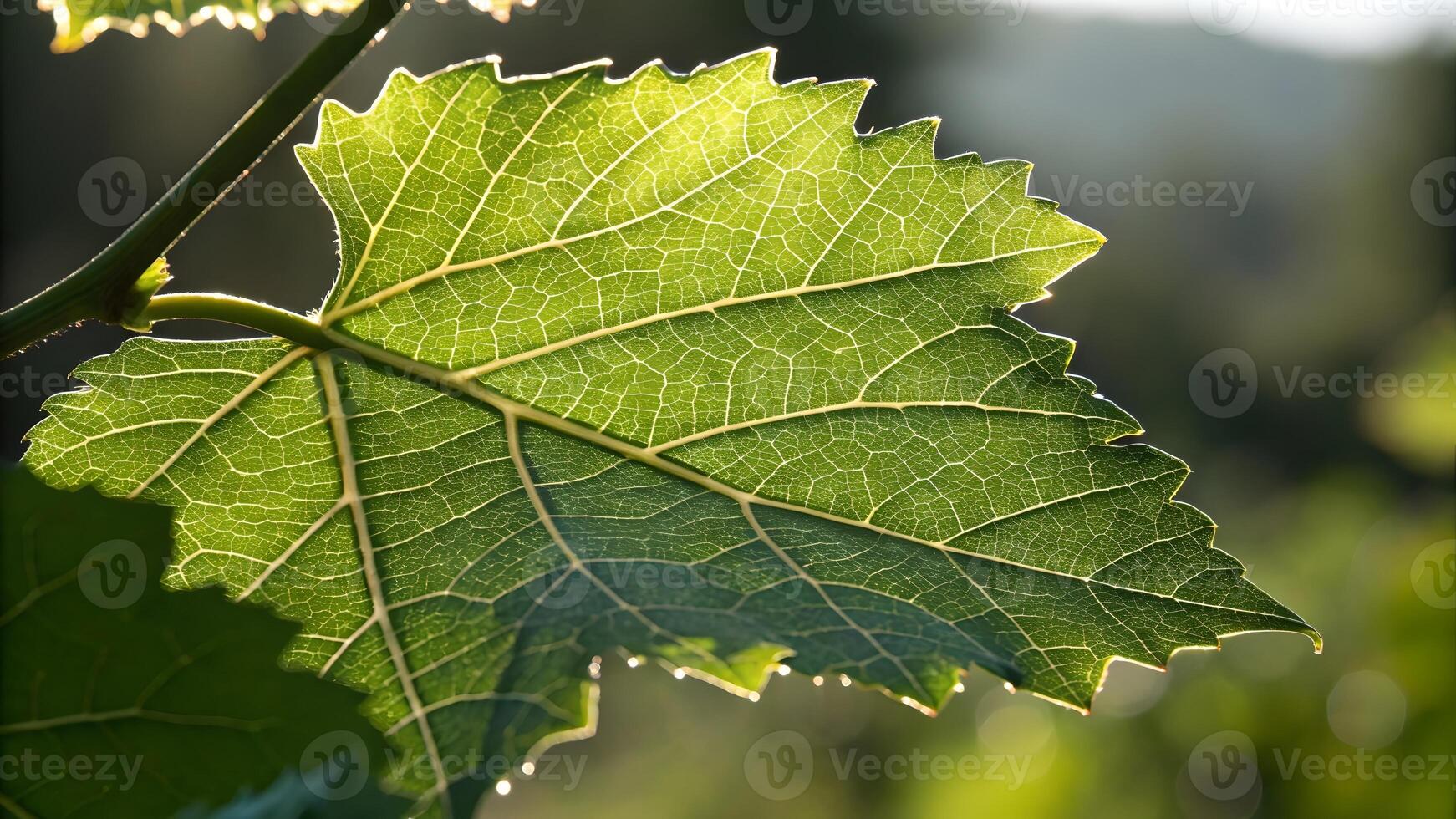 Vine Leaf Detailed Close-Up in Sunlight for Nature Enthusiasts and Botanical Studies vine photo