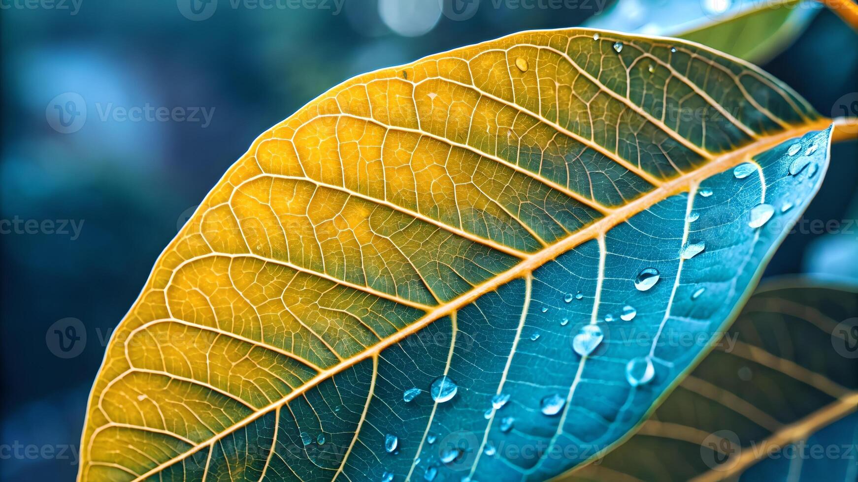 Colorful leaf with water droplets in nature for photographers and designers water photo