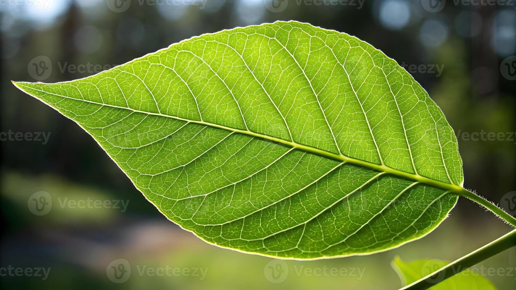 Green leaf detailed texture in forest for nature enthusiasts and designers. Close-up of vibrant foliage with intricate veins, perfect for botanical studies or creative projects. nature photo