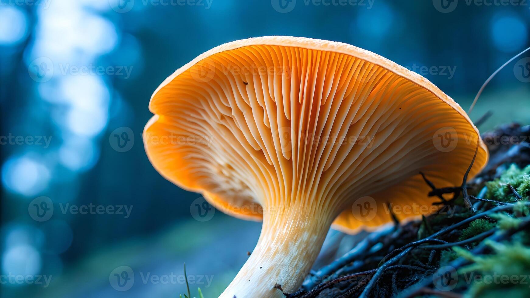 Mushroom with intricate gills in a serene forest setting for nature enthusiasts and photographers exploring the beauty of fungi in their natural habitat forest photo