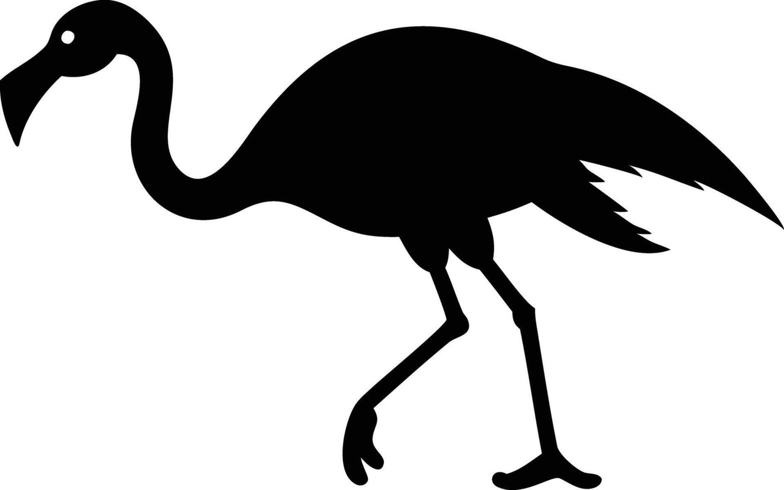 Flamingo Silhouette Elegant Bird on White Background Artistic vector