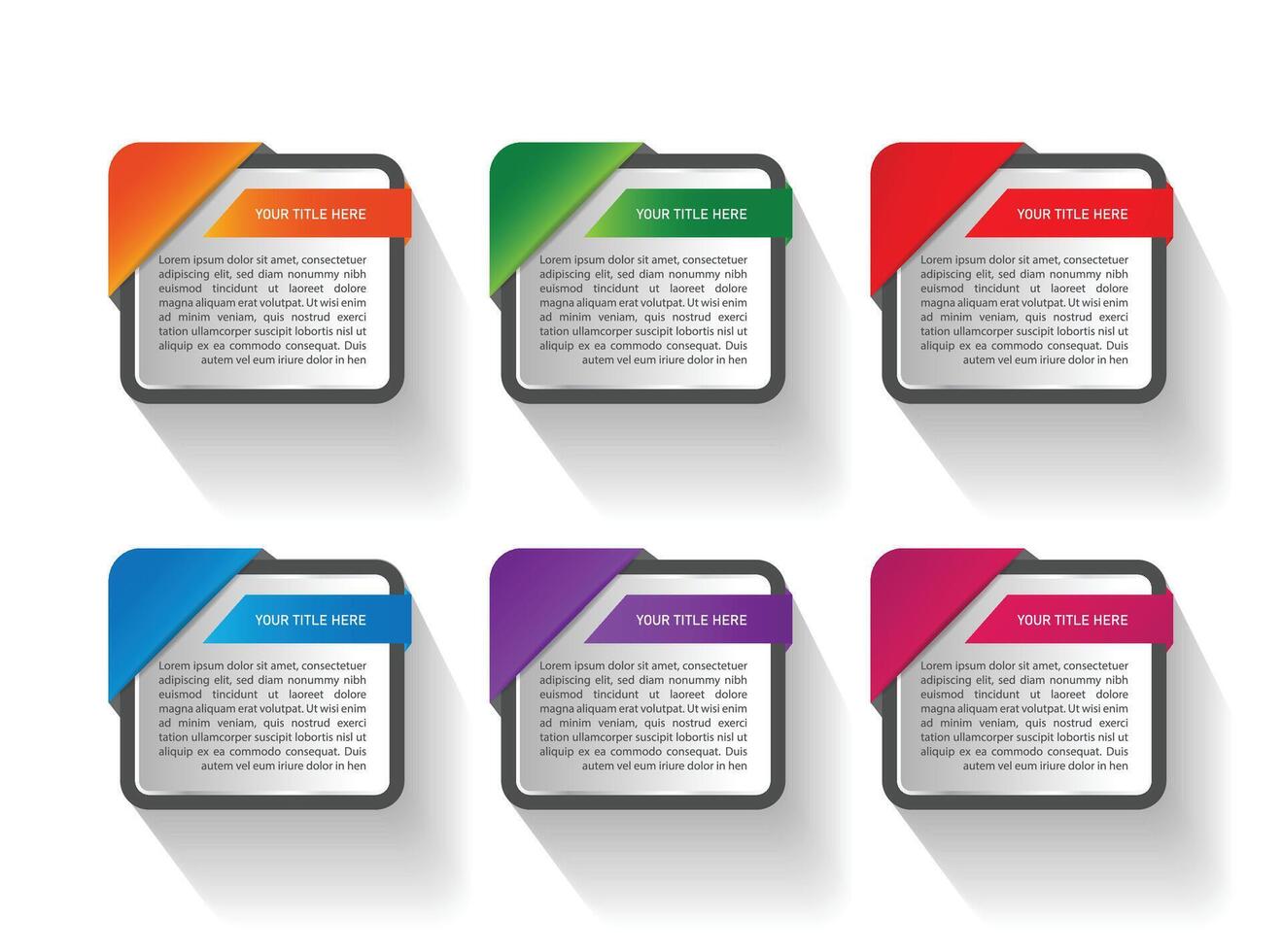 Modern geometric infographic template design with 6 steps vector