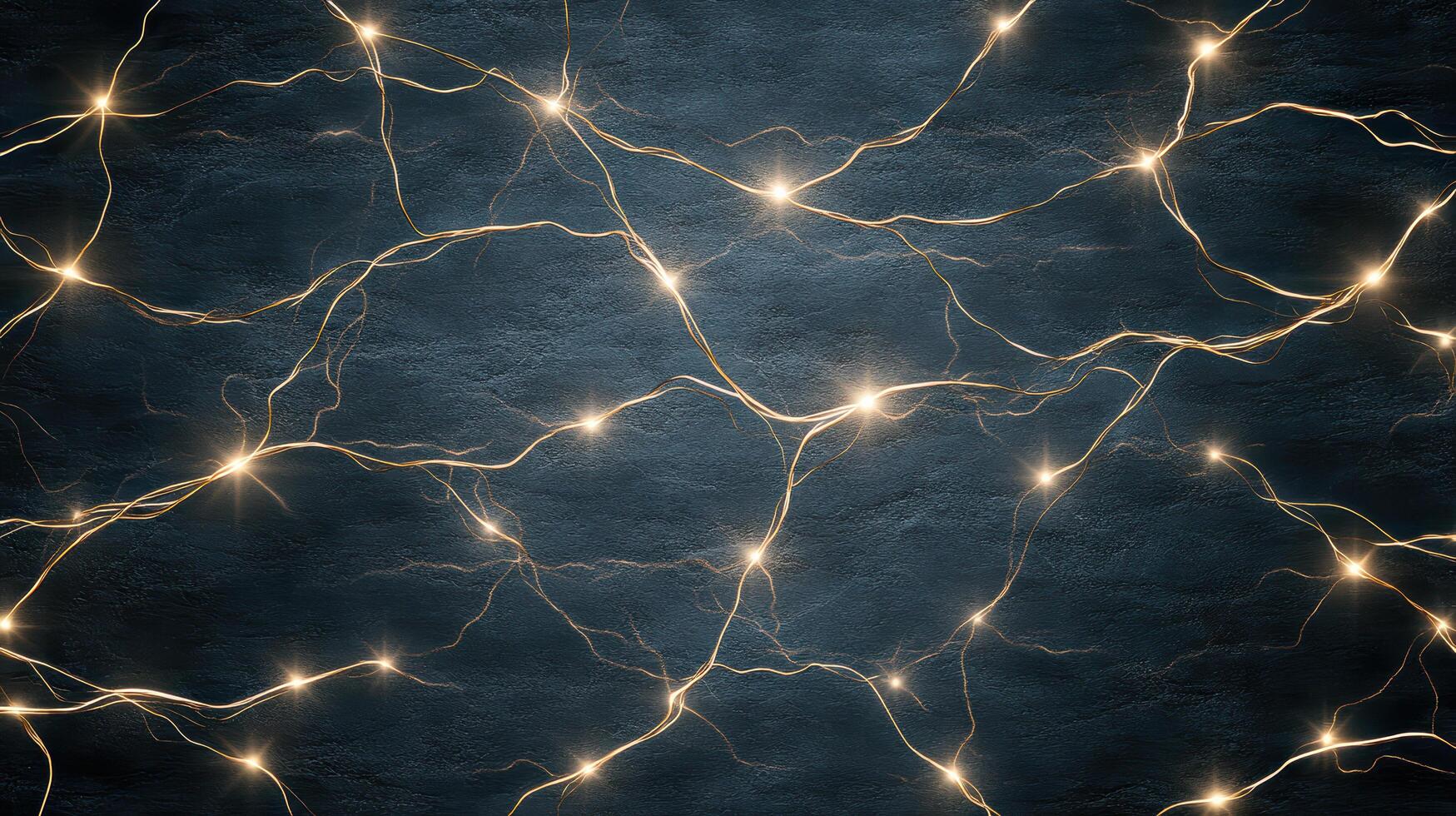 glowing neural network visualization with bright connections and dark background photo