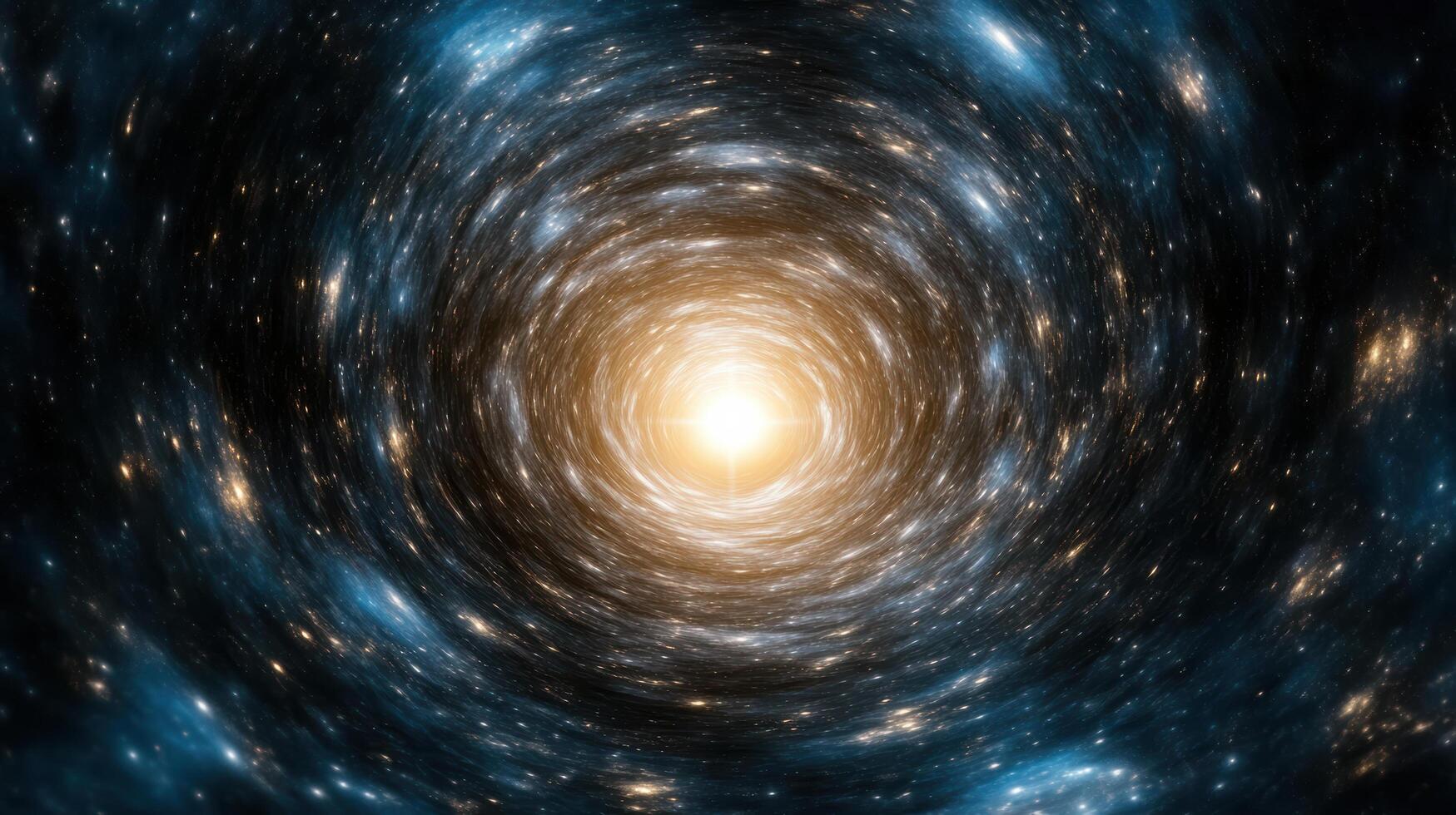 mesmerizing view of cosmic wormhole, swirling with stars and light photo