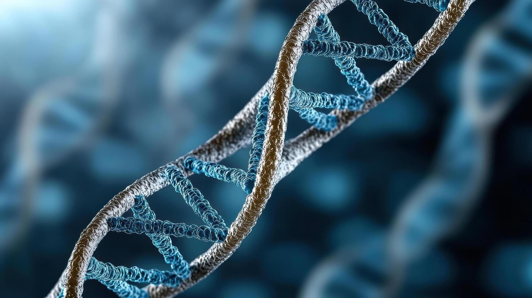 Futuristic DNA structure with intricate details and vibrant colors photo