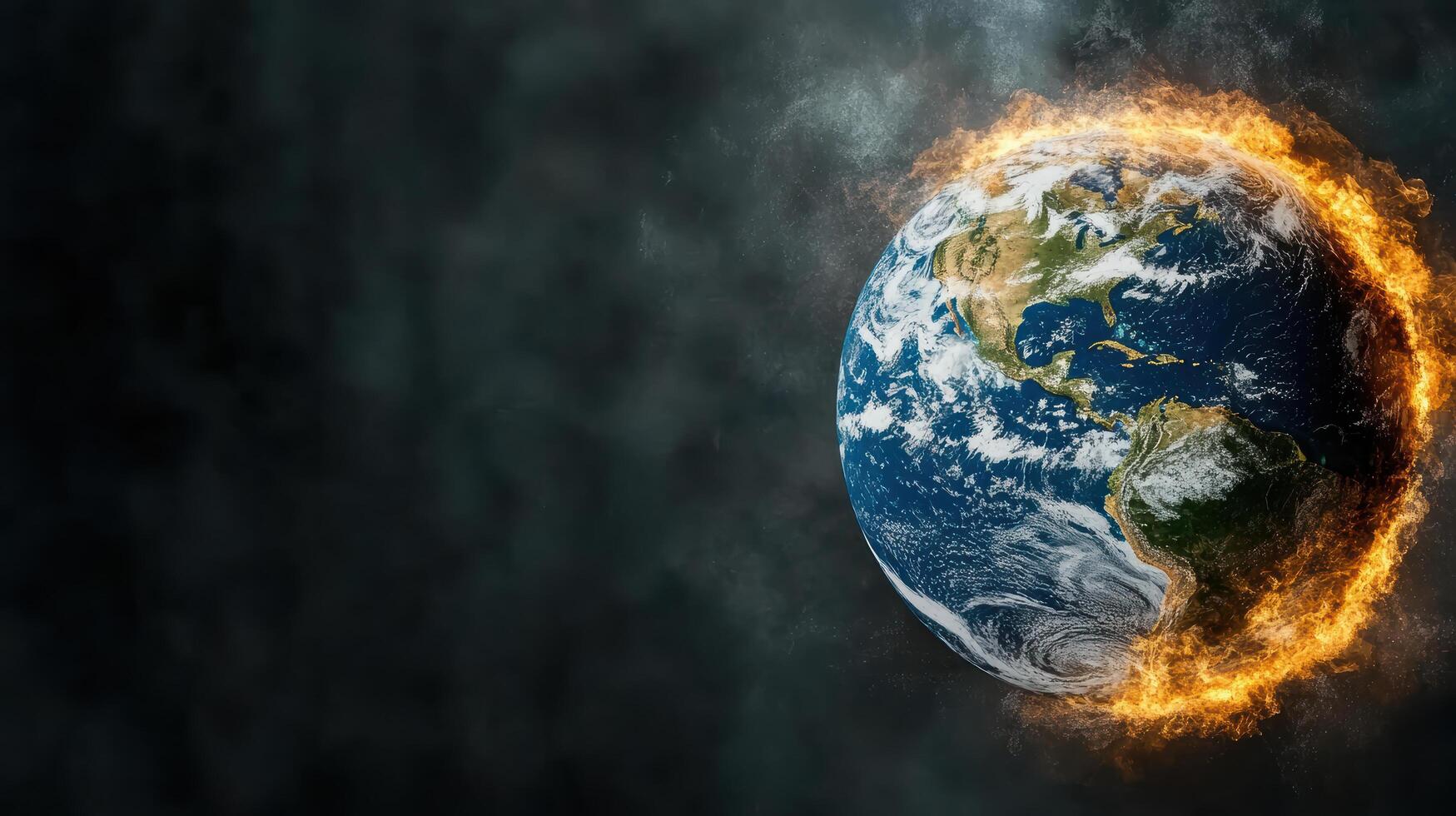Earth transitioning from fossil fuels, showcasing climate change impact photo