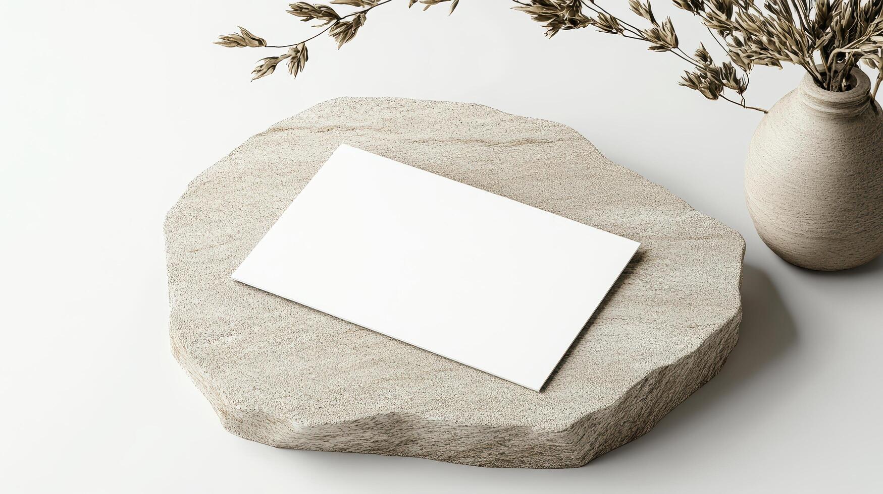 modern minimalist business card on textured stone surface photo
