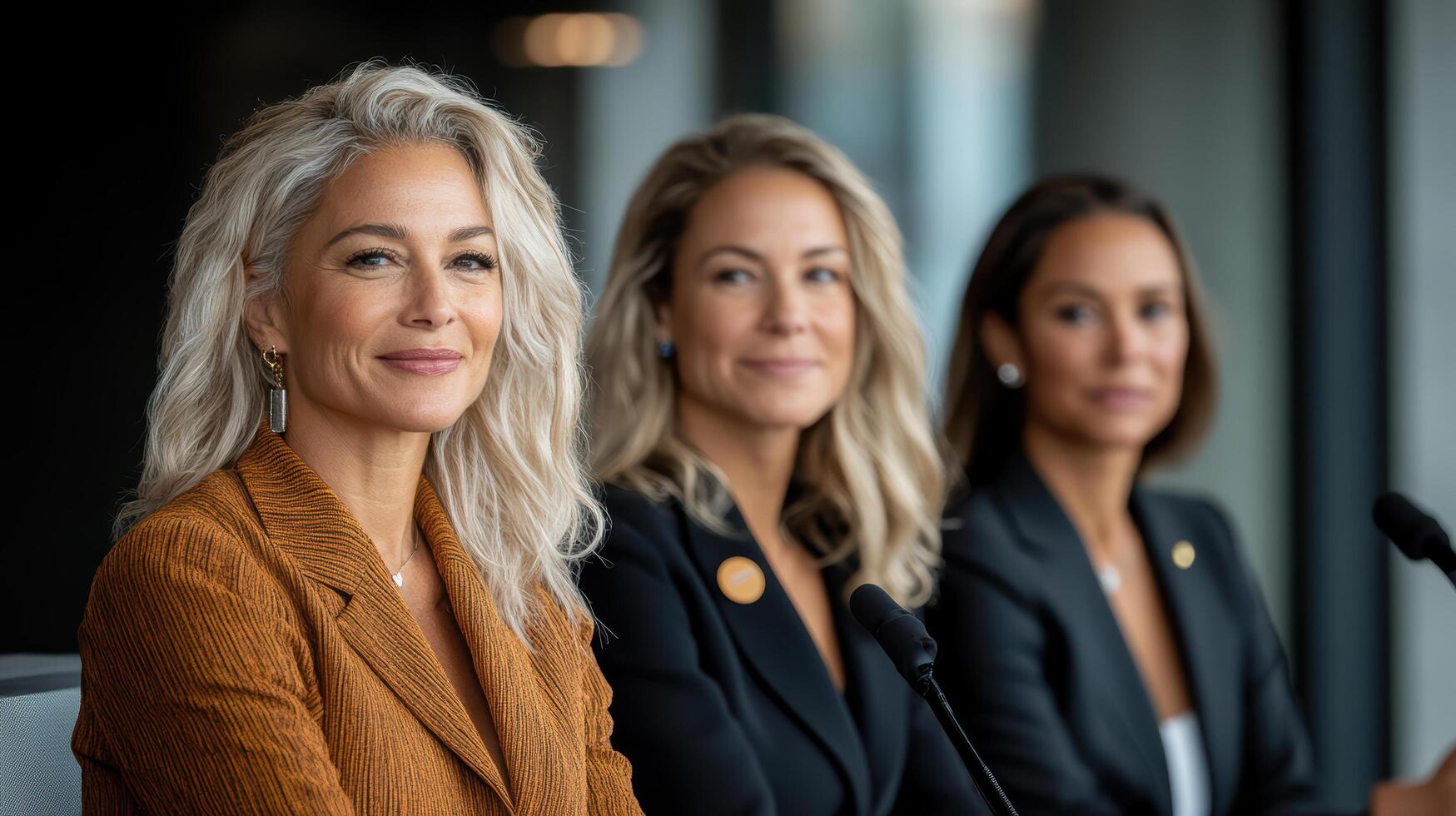 Empowered women at panel discussion for International Women Day photo
