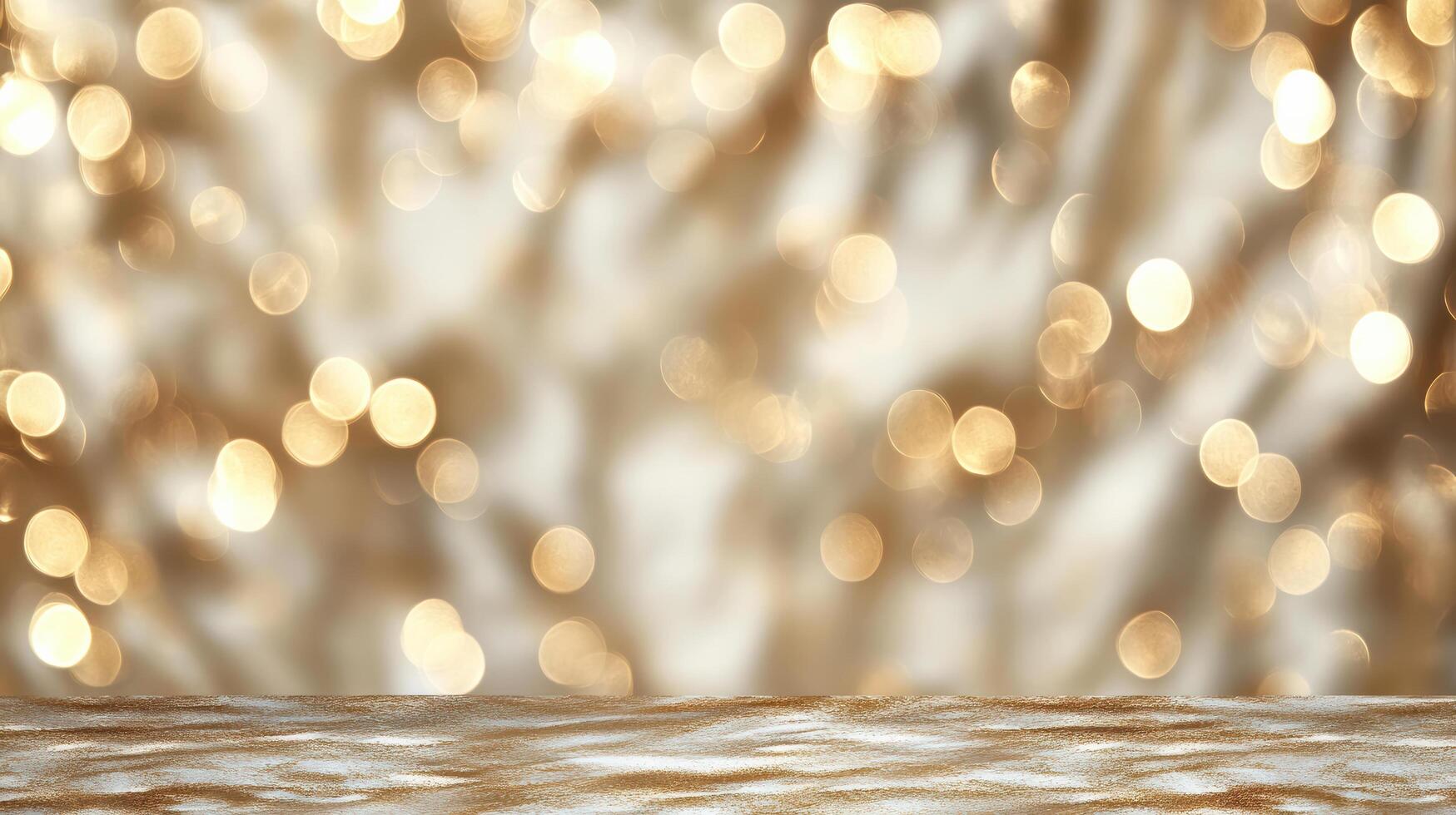 Serene abstract bokeh with warm sunset colors and shimmering lights photo