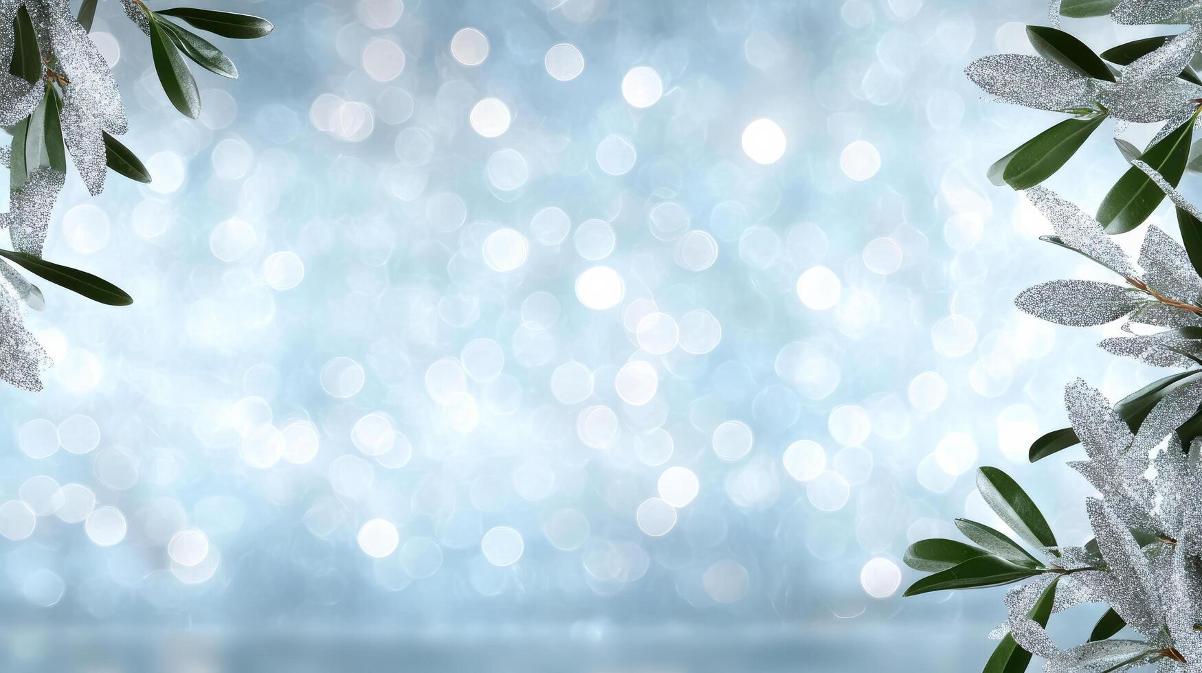 Serene abstract bokeh background with sparkling leaves creating calming atmosphere photo