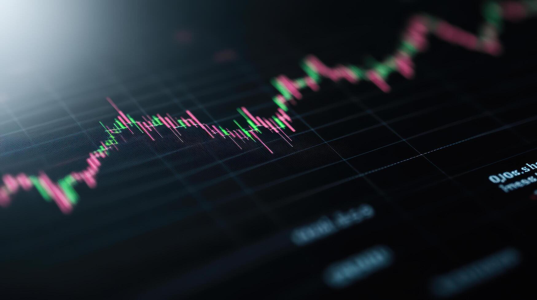 financial forecast chart displaying market trends with vibrant colors and dynamic movements photo