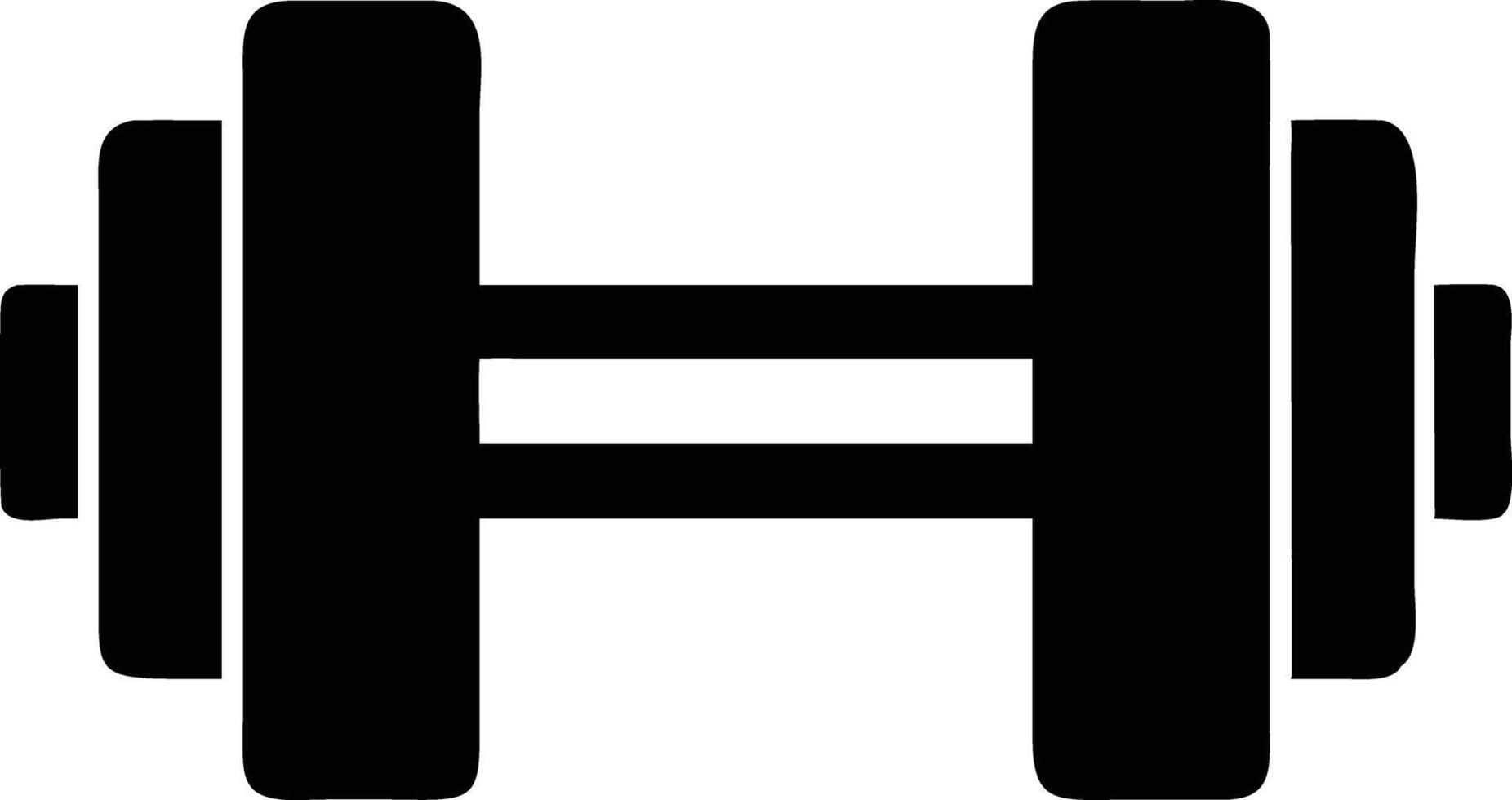 Black Dumbbell Weight Isolated on White Background Strength Training Equipment vector