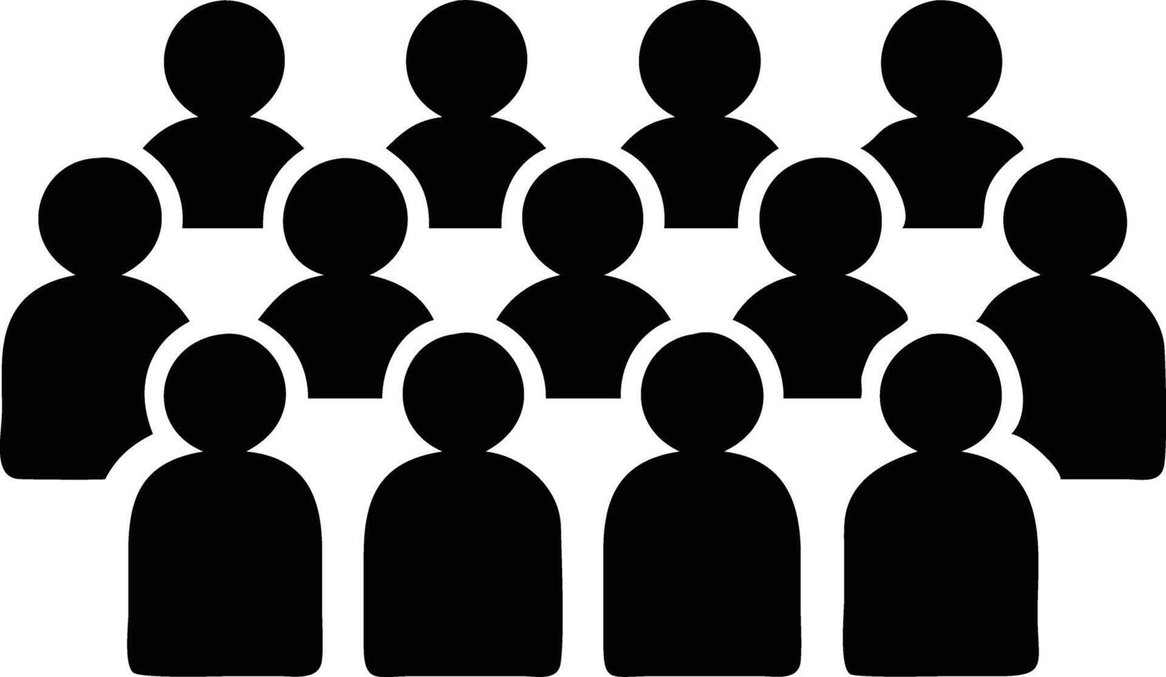 Crowd of Black People Icons, Group of People with a White Background vector