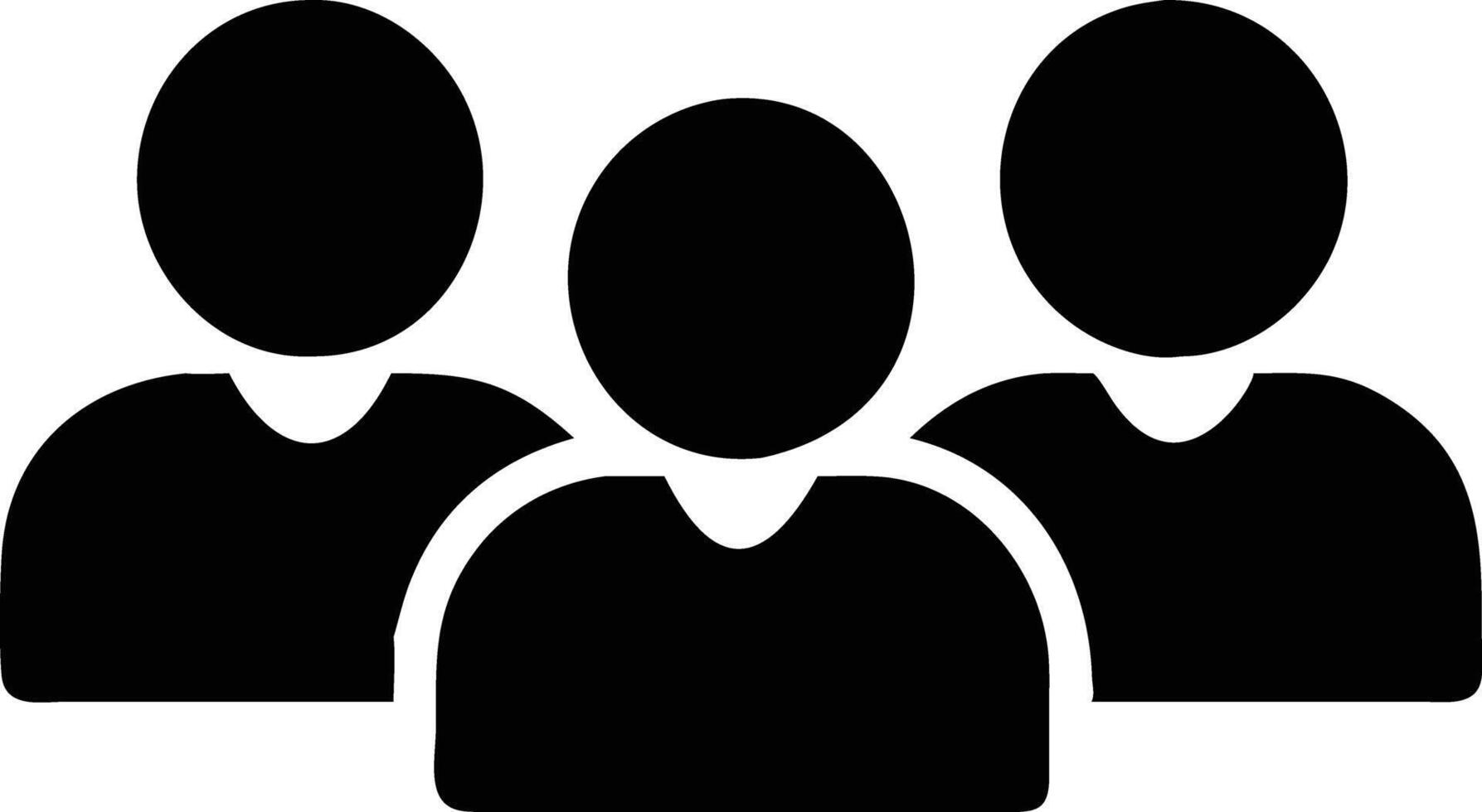 Three People Silhouette Isolated on White Background, Team Avatar Icons vector