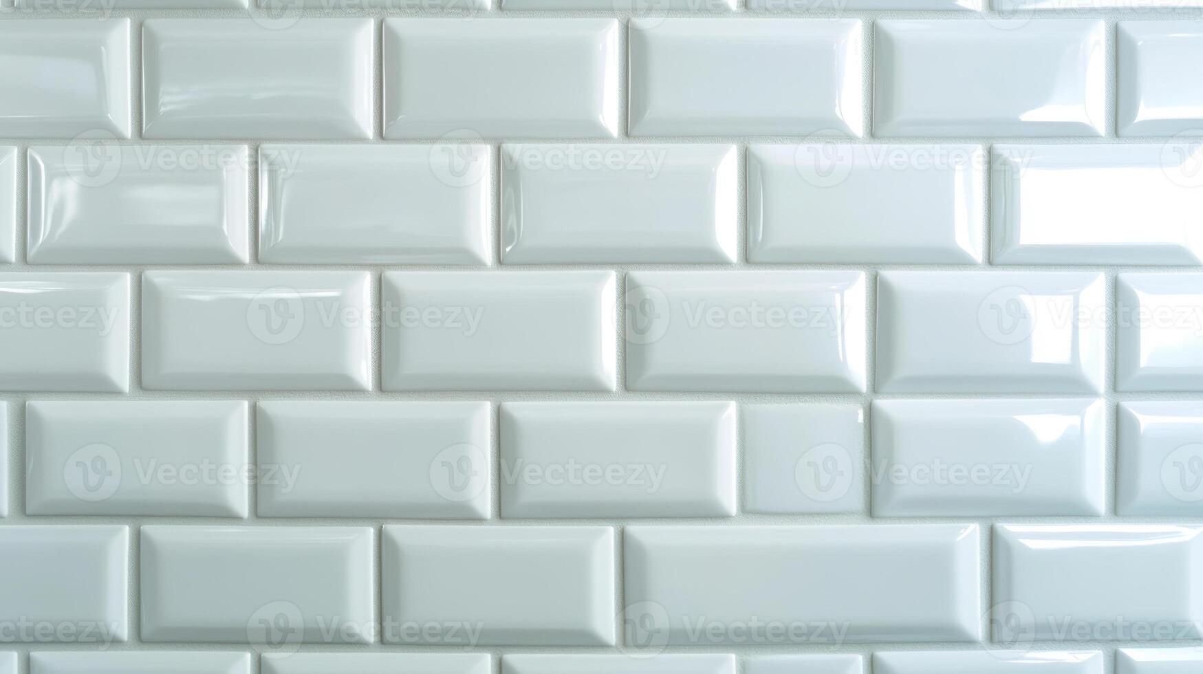 Glossy White Subway Tile Wall with Brick Pattern for Modern Interior Design photo