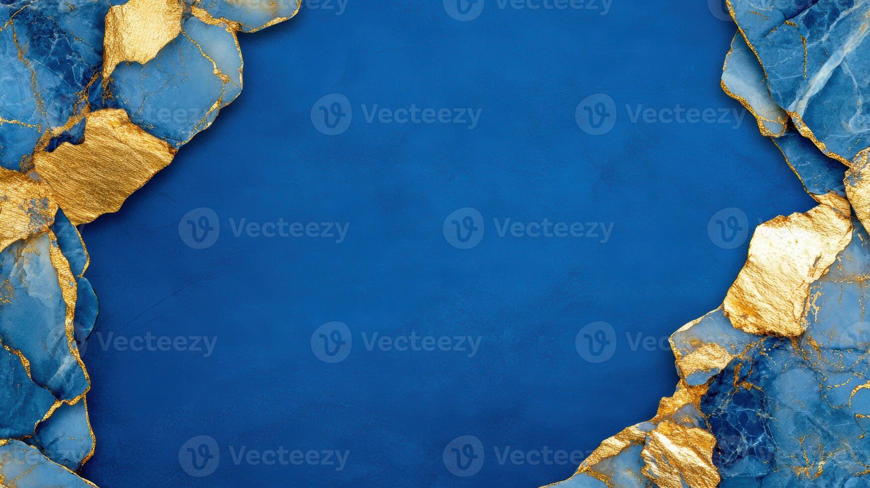 Luxurious blue and gold marble abstract design with elegant textured patterns photo