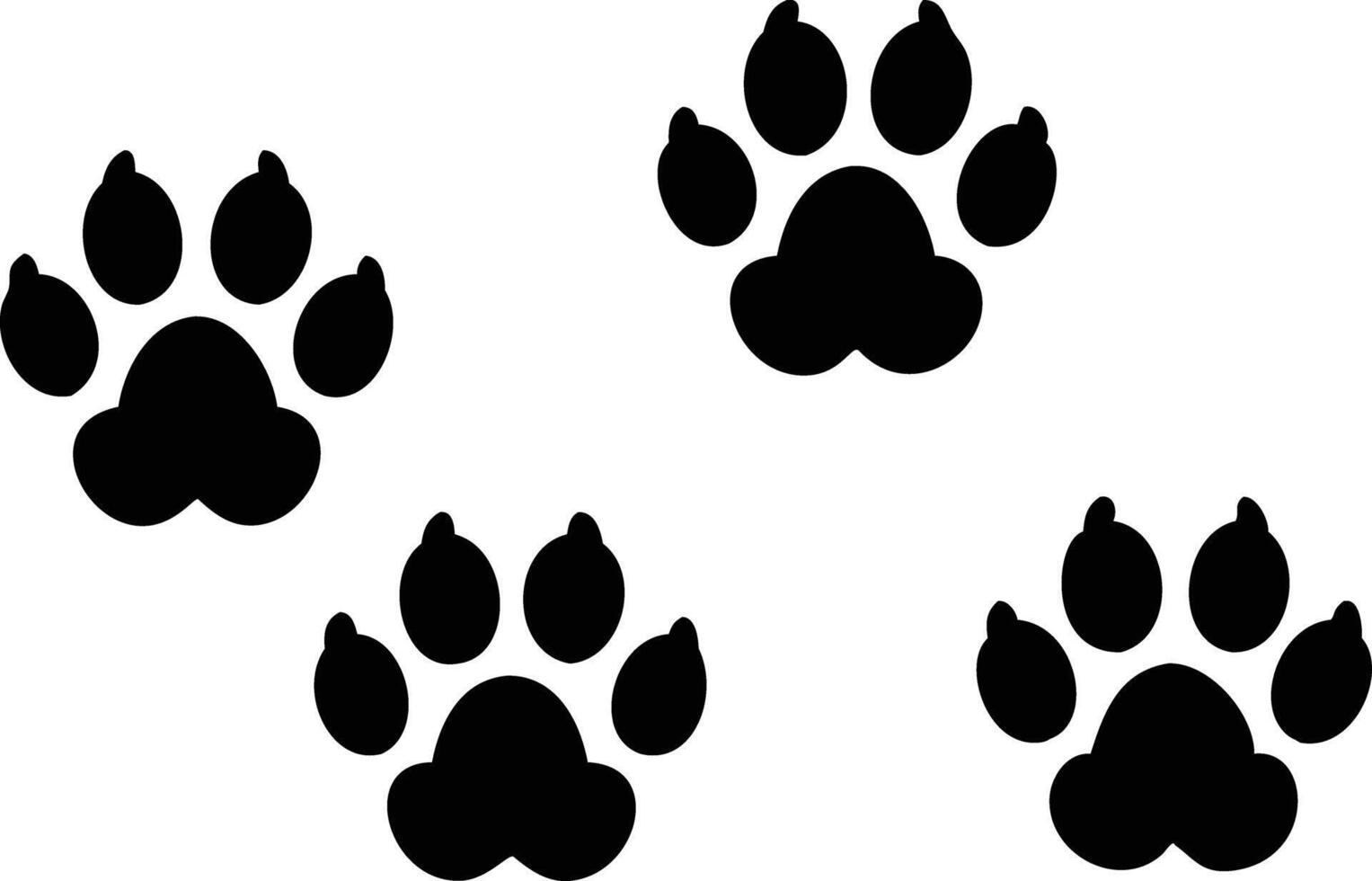 Silhouette Animal Paw Prints on a White Background vector