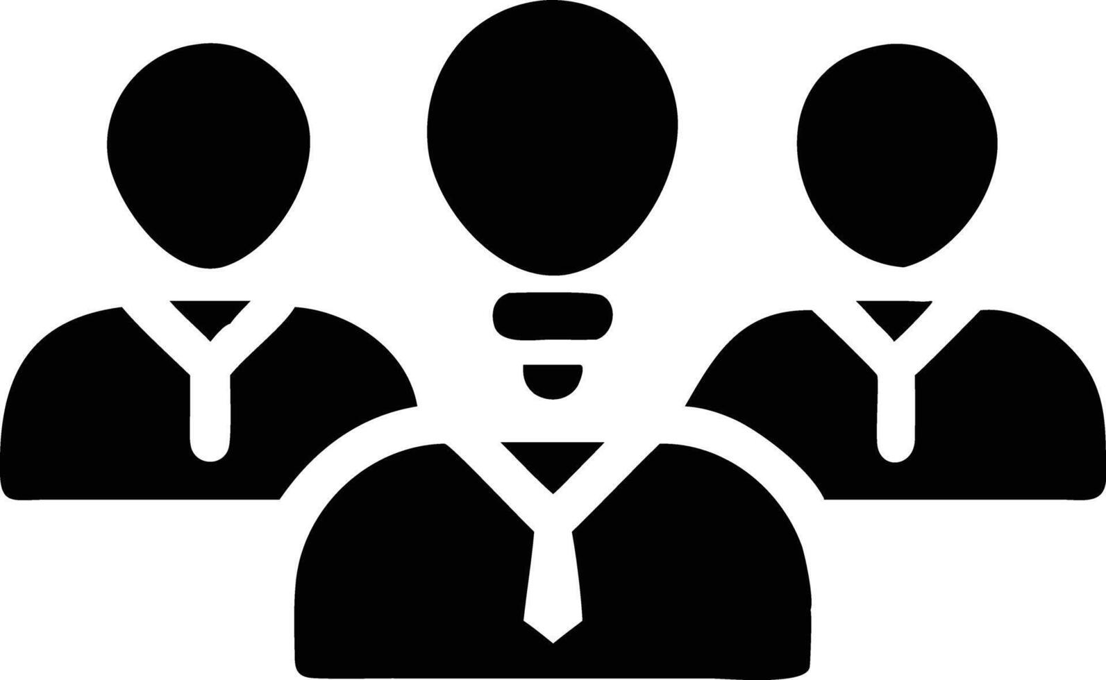 Business Teamwork People Icon, Flat Silhouette, Leader and Colleagues, Simple Style vector