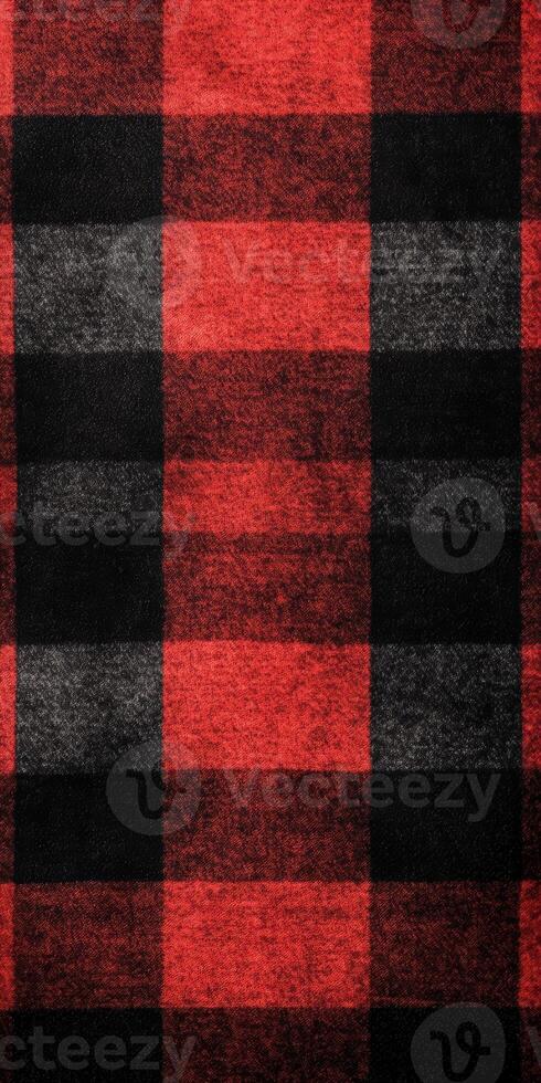 Red and black checkered pattern with a rustic textile texture in a classic design photo