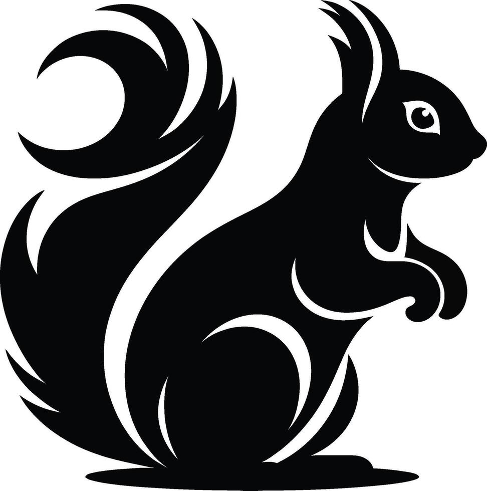 Adorable Squirrel Silhouette A Symbol of Nature Charm vector
