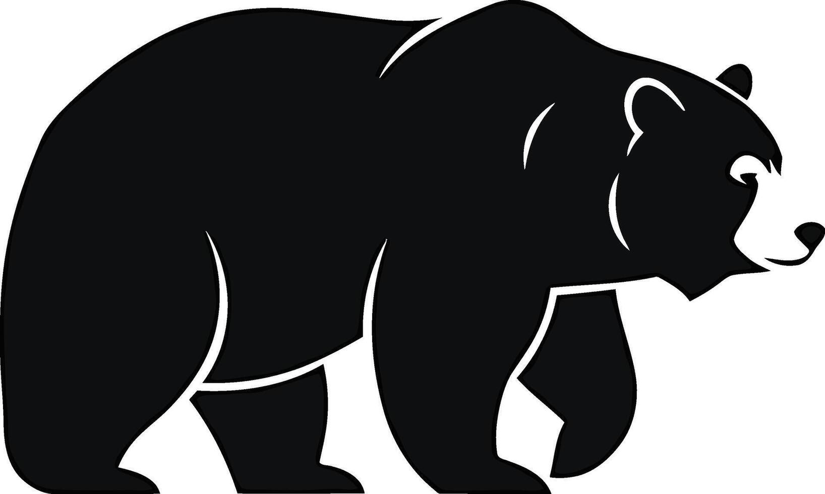 Minimalist Bear Logo Strong Animal Symbol vector