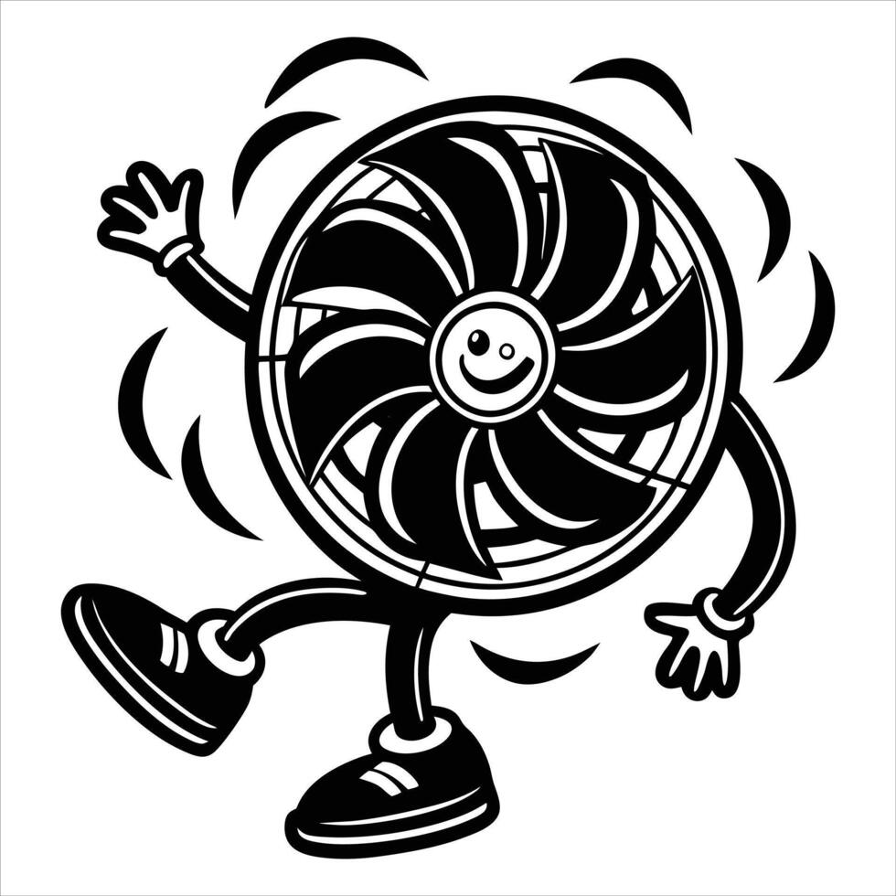 electric fan icon spinning vector