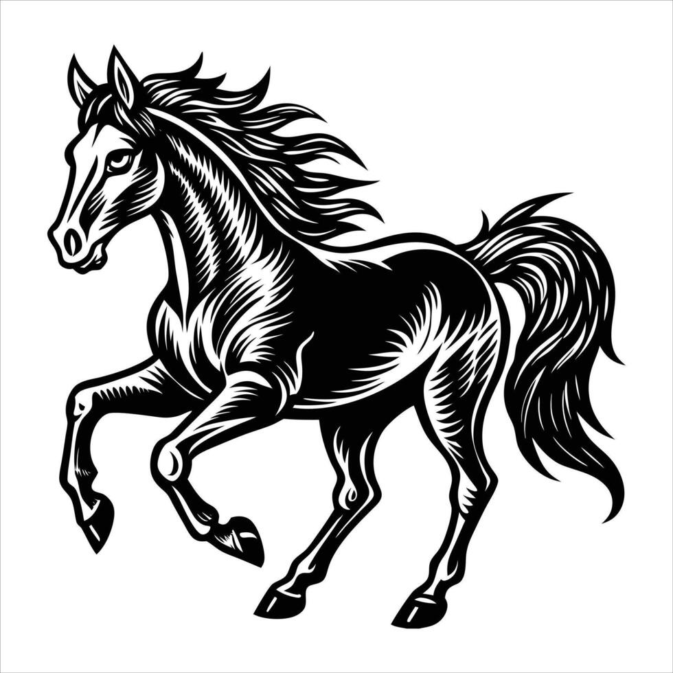 horse running in motion vector