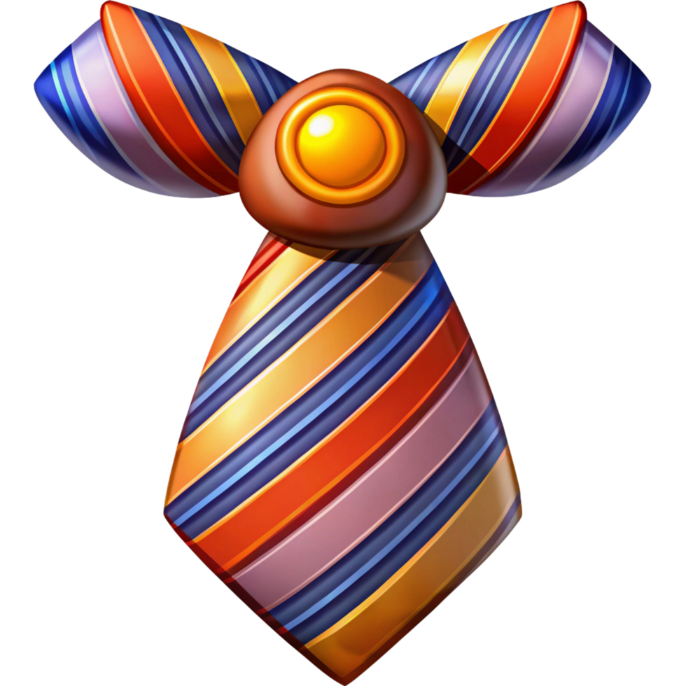 Stylish strip necktie formal for executive look in transparent background png
