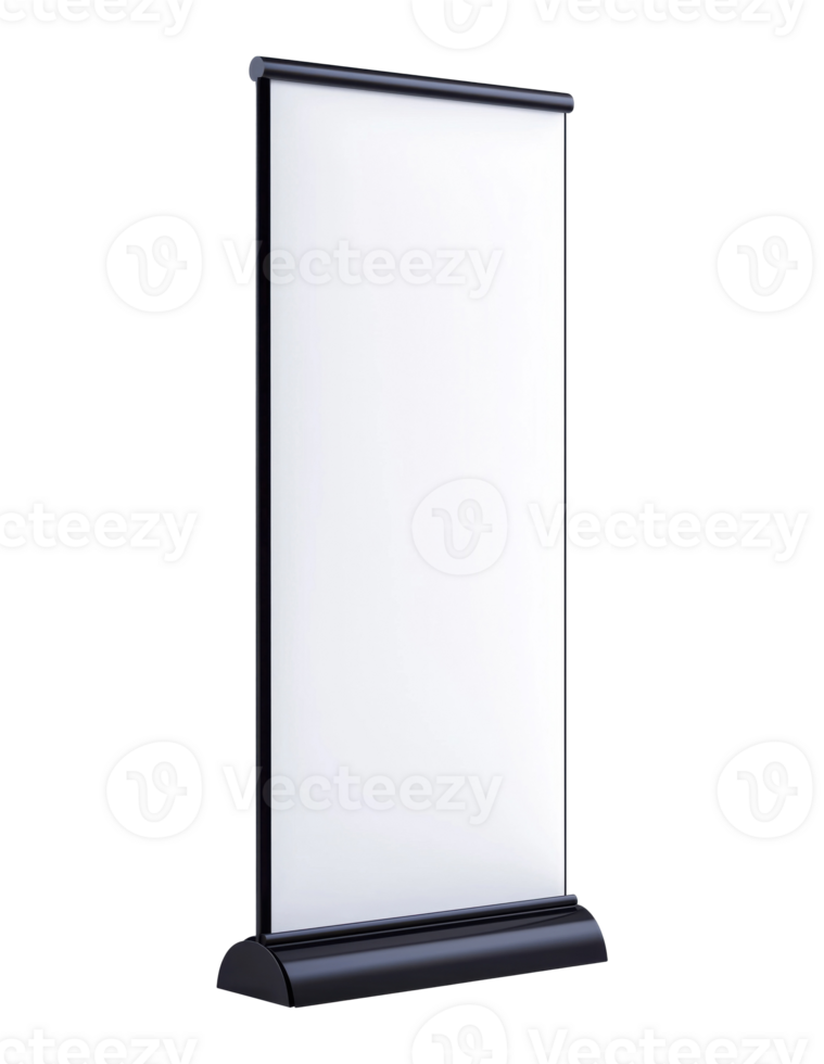 Vertical roll up banner isolated on transparent background png