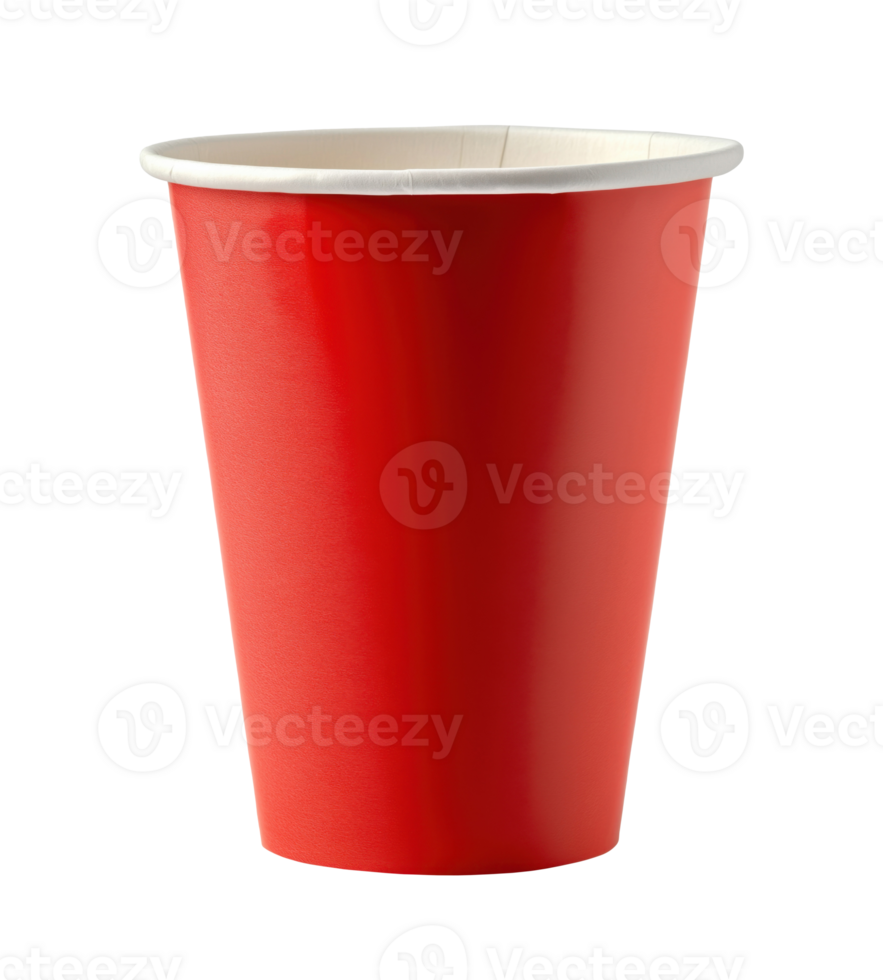 Red disposable cup, isolated on a transparent background png
