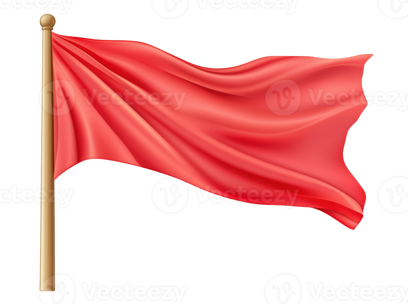 Illustration of red flag isolated on a transparent background png