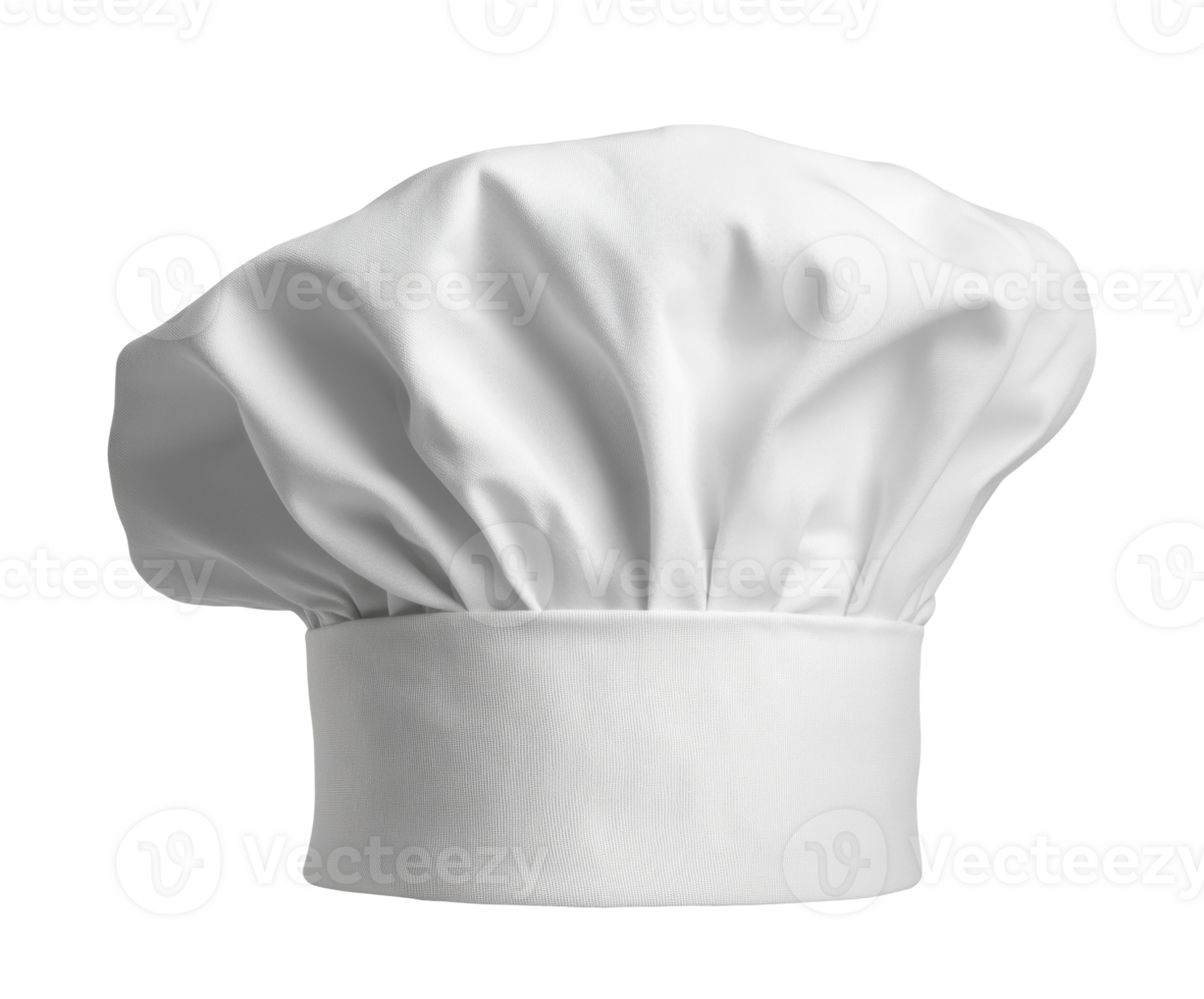 Classic white chef hat isolated on a transparent background png