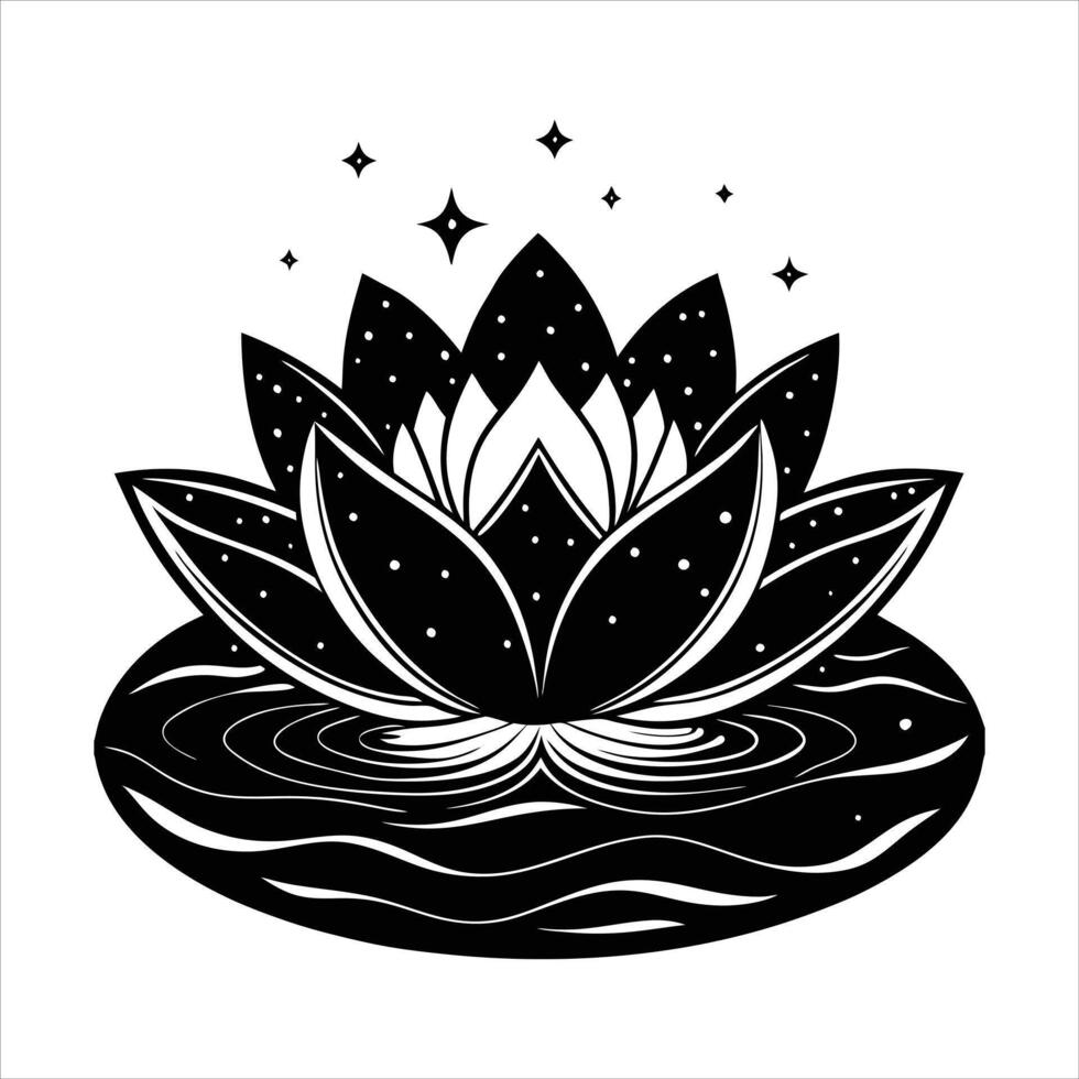 Floating Lotus Flower vector