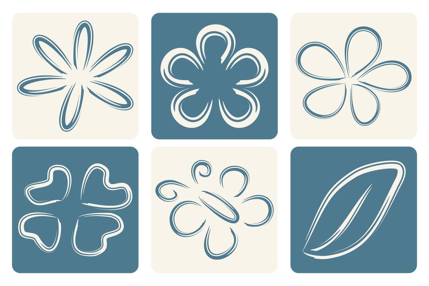 Abstract Floral Pattern with Decorative Geometric Shapes and Minimalist Design vector