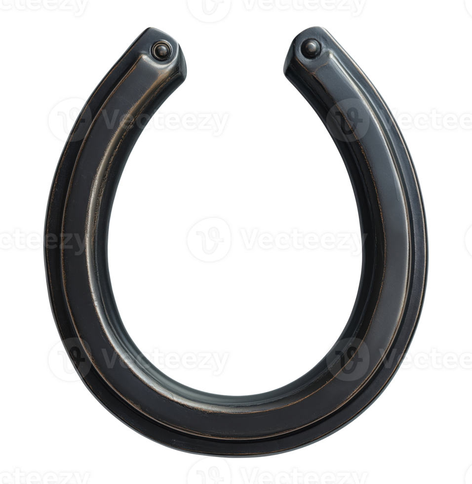 Black horseshoe isolated on transparent background png