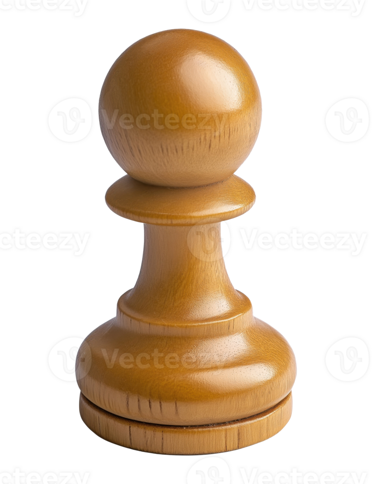 Simple wooden chess pawn isolated on transparent background png