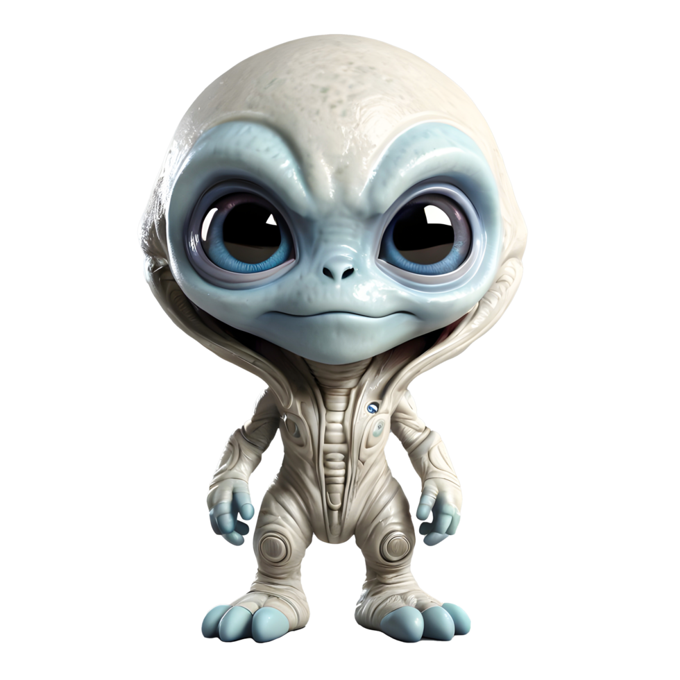 Cartoon cute Alien on a transparent background png