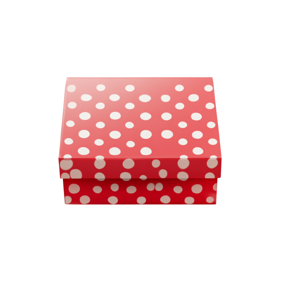 Red polka dot gift box present container packaging surprise birthday png